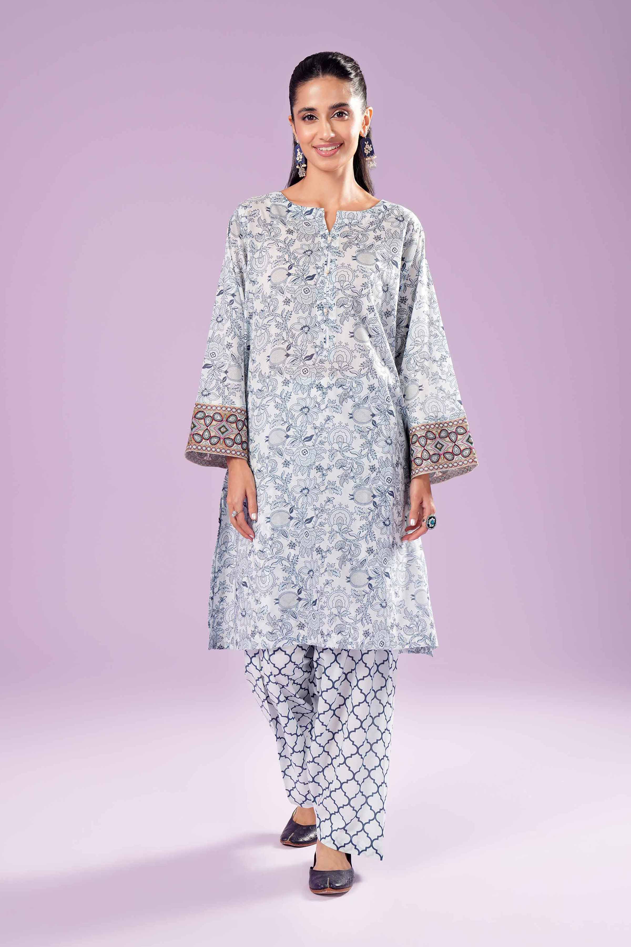 2 Piece - Printed Embroidered Suit - PE24-391-1 - Image 2