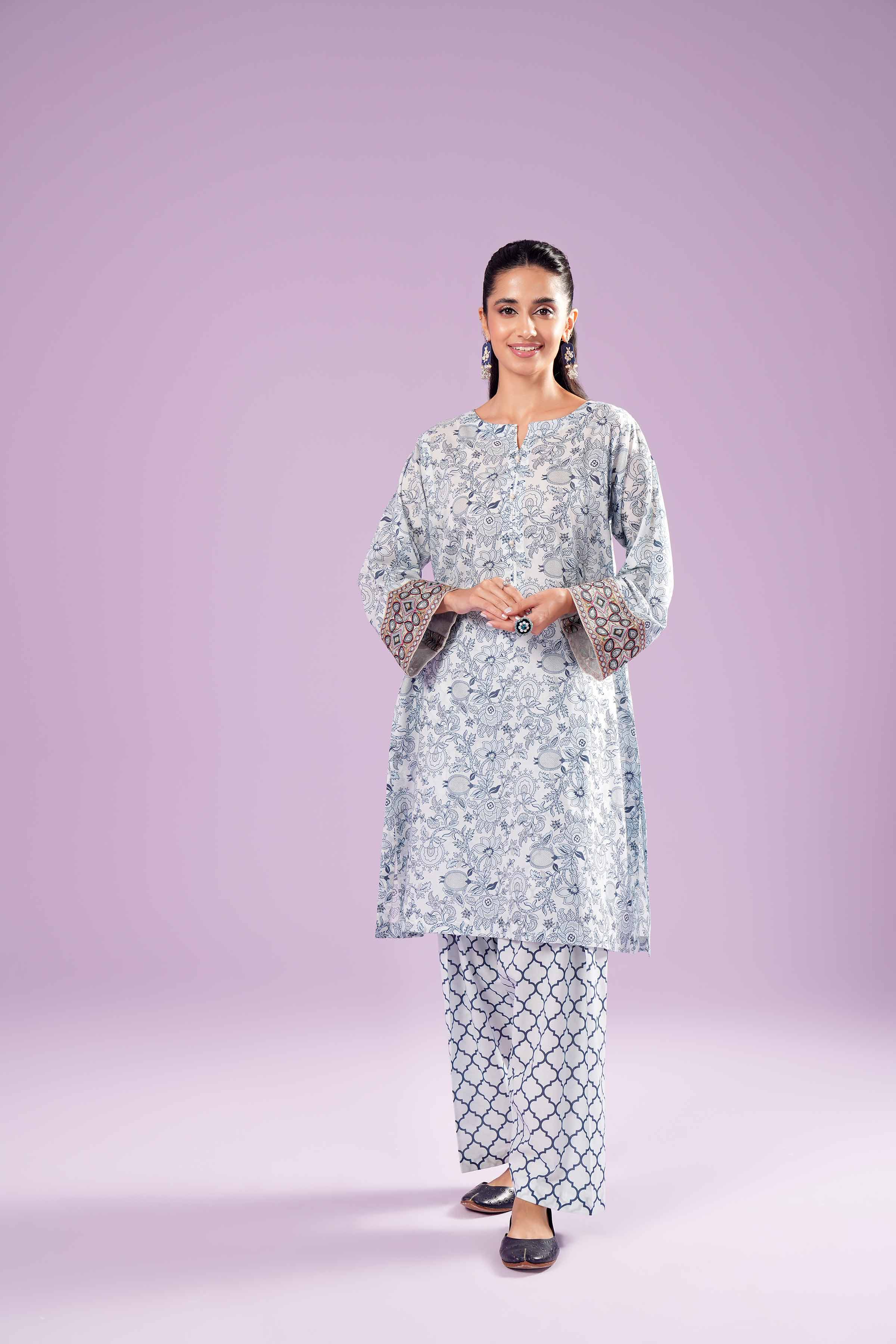 2 Piece - Printed Embroidered Suit - PE24-391-1 - Image 7