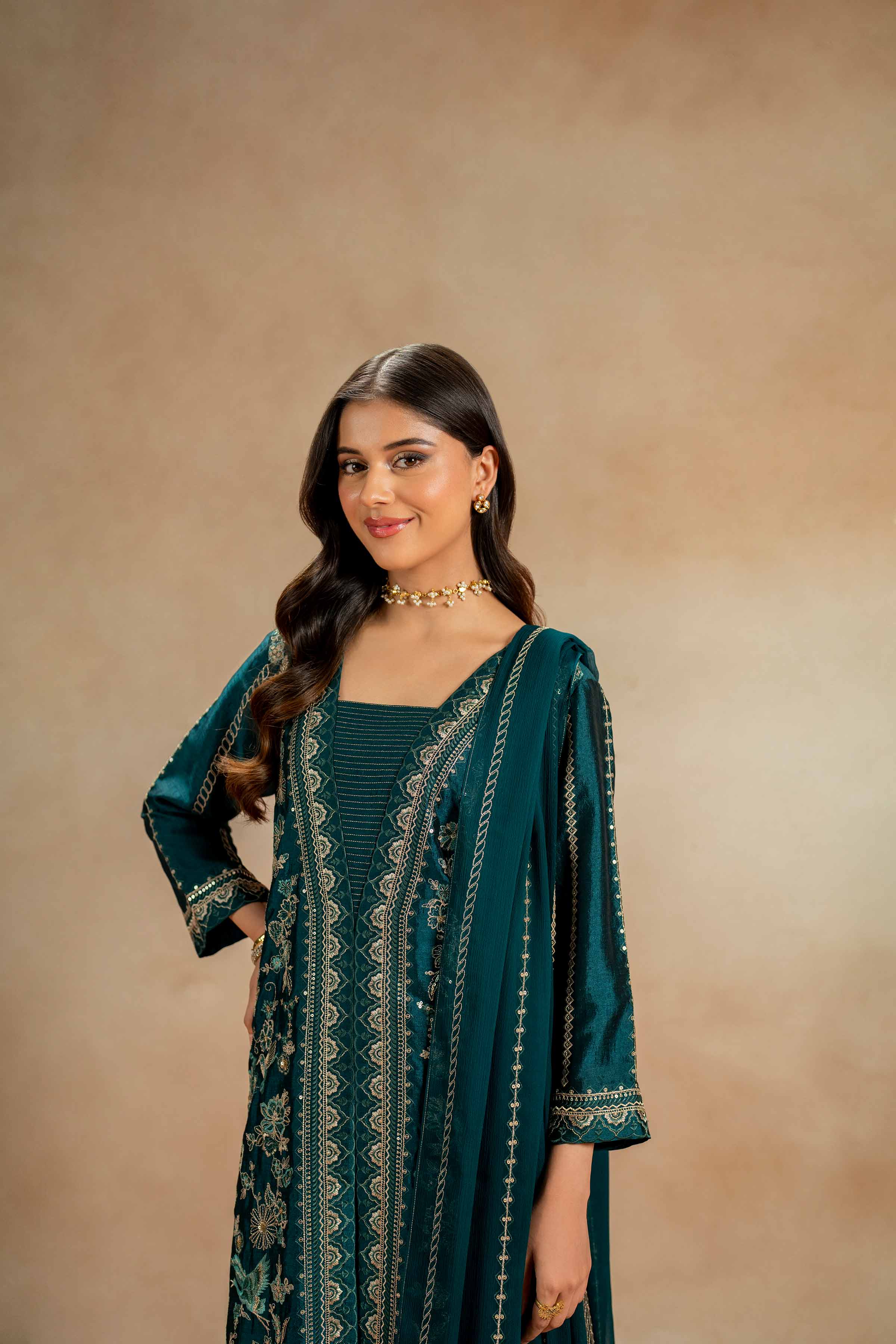 3 Piece - Embroidered Suit - 42308013 - Image 5