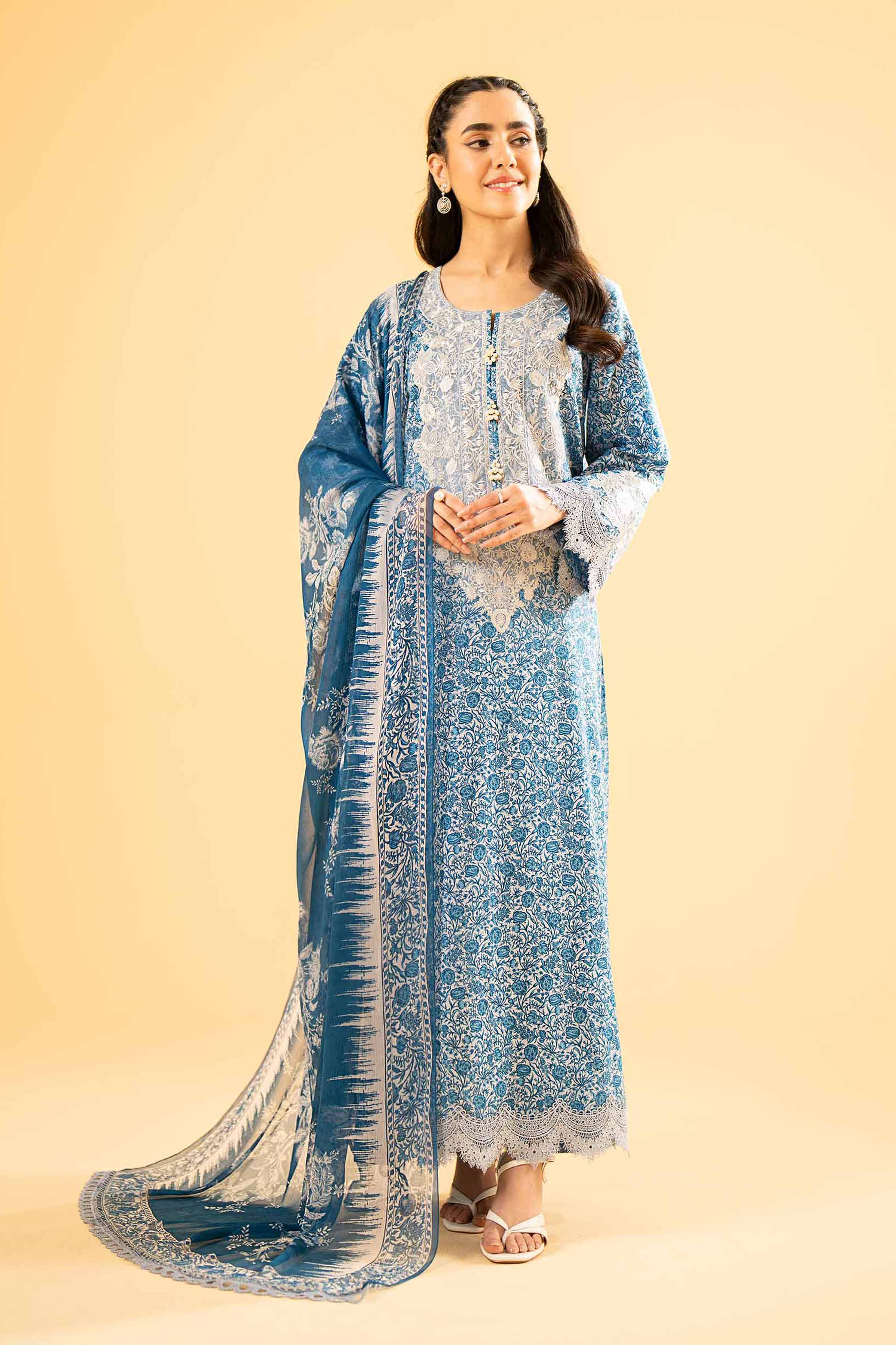 3 Piece - Printed Embroidered Suit - 42401806 - Image 2
