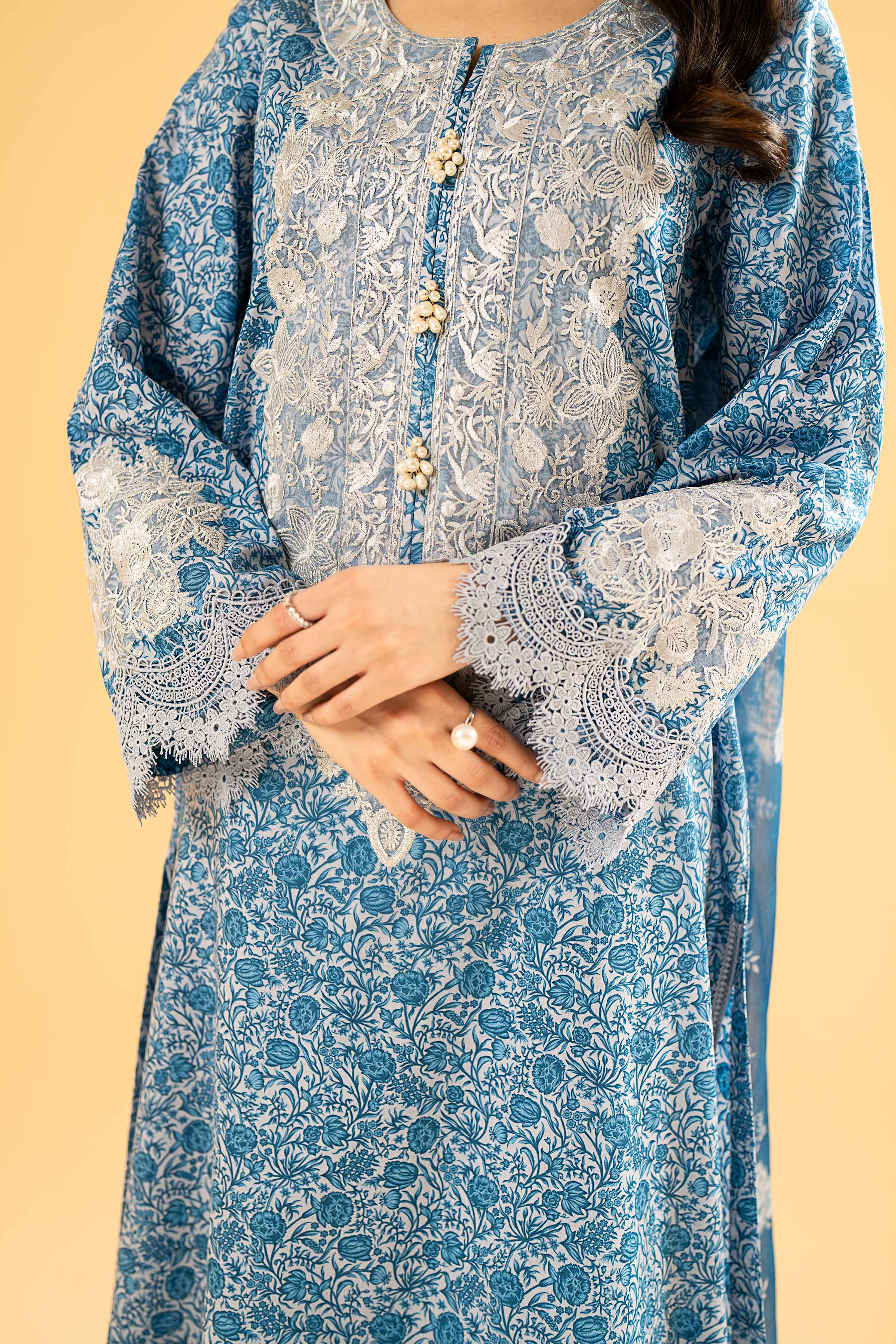 3 Piece - Printed Embroidered Suit - 42401806 - Image 4