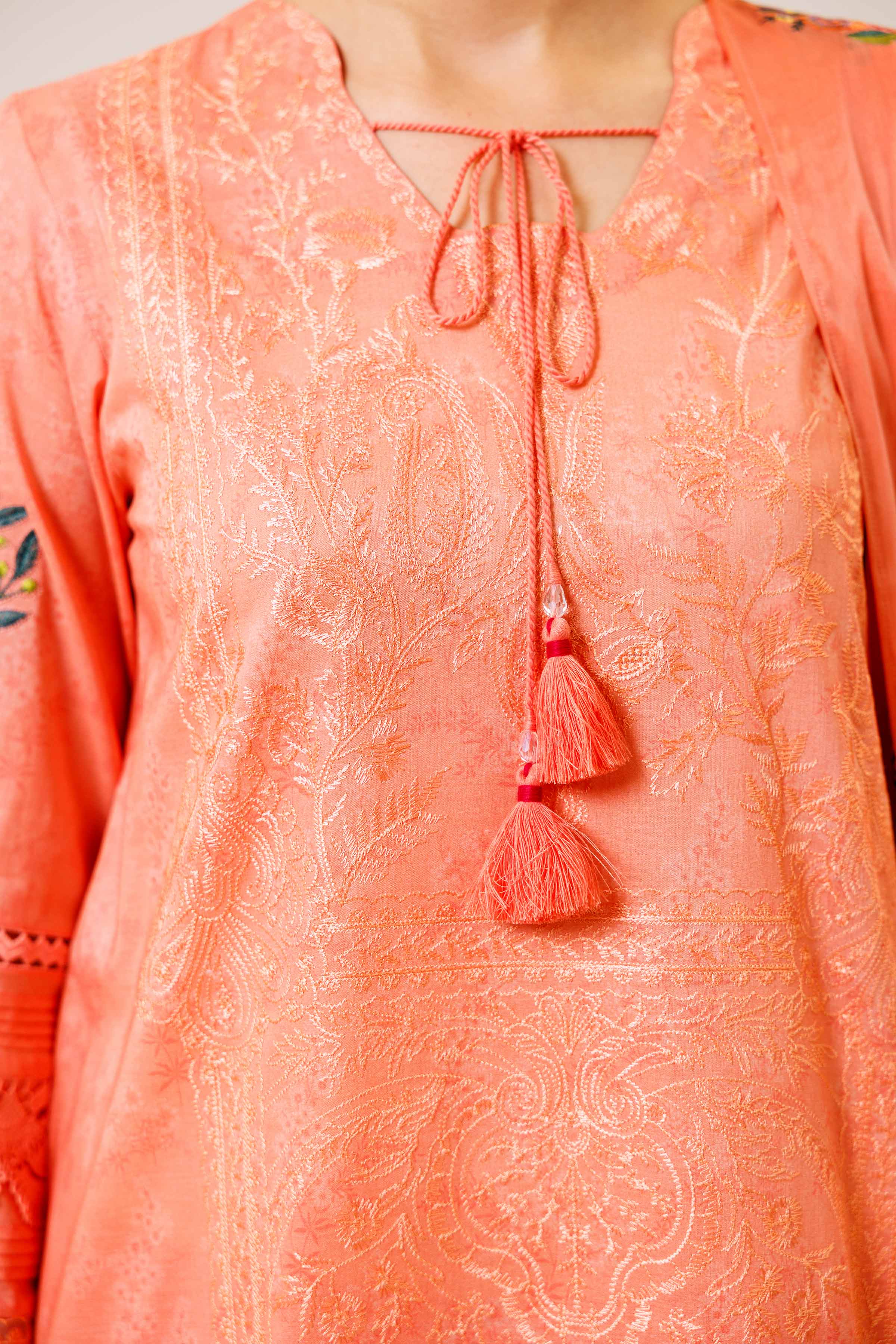 3 Piece - Printed Embroidered Suit - 42401827 - Image 4