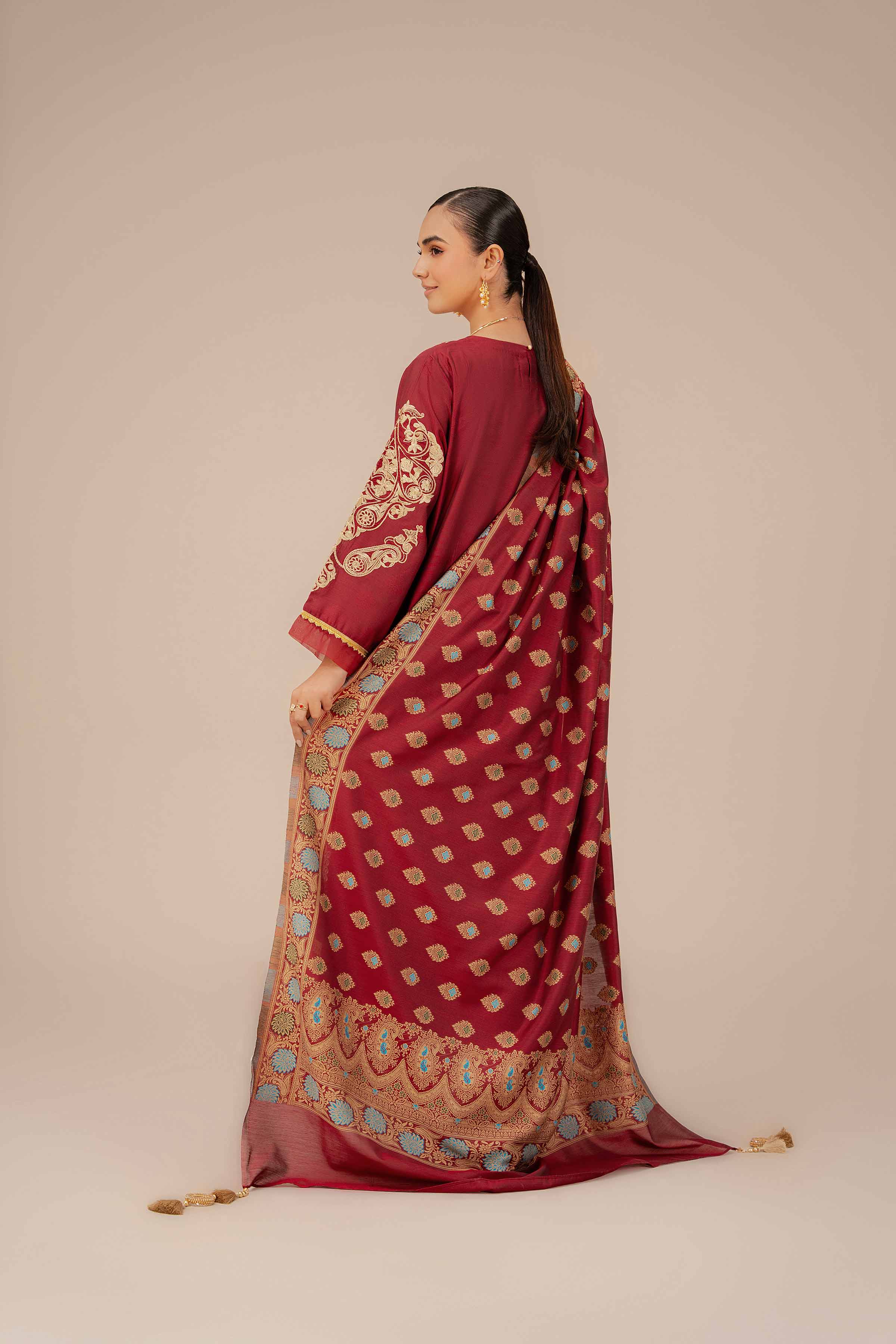 3 Piece - Yarn Dyed Embroidered Suit - 42401978 - Image 3