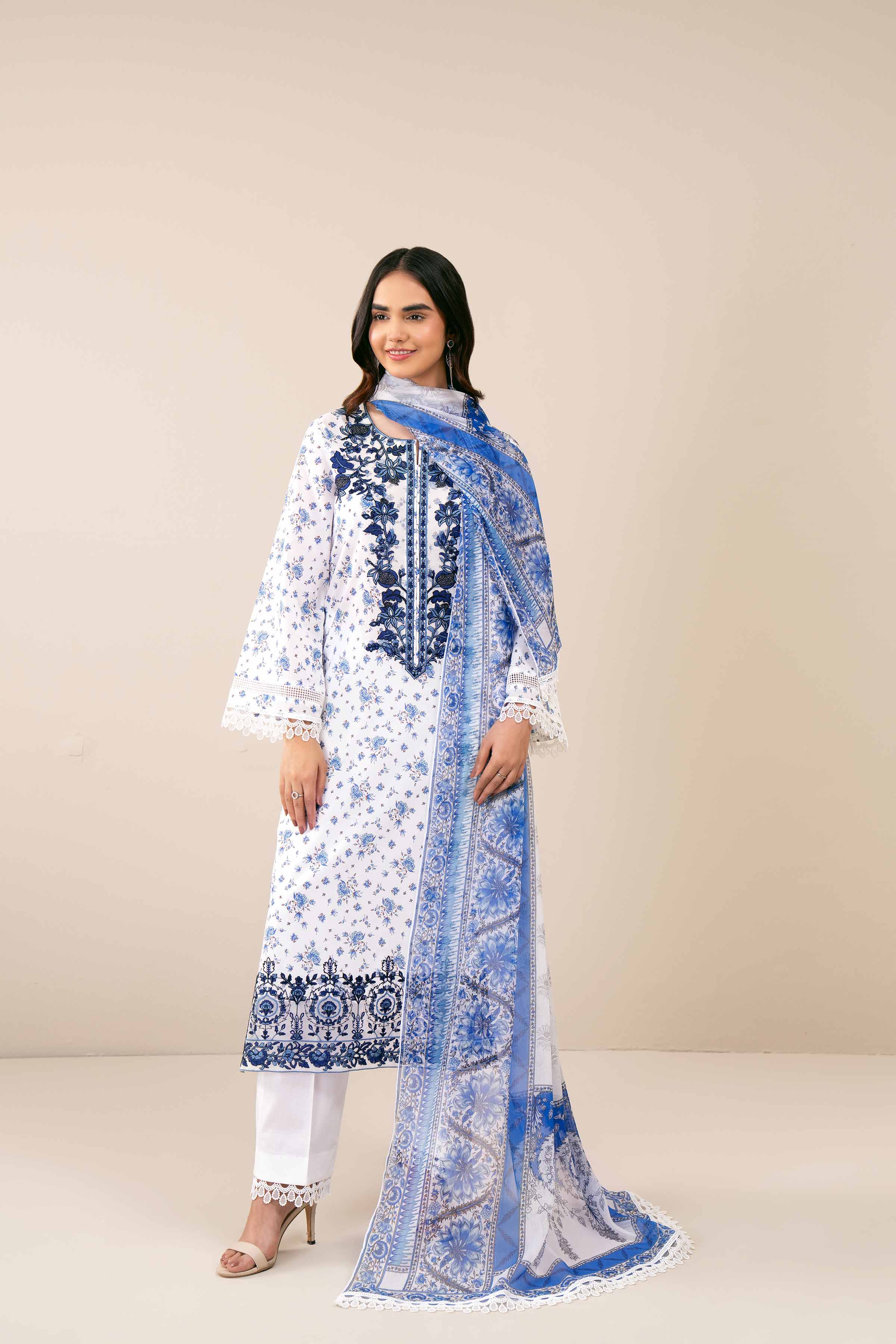 3 Piece - Printed Embroidered Suit - 42402035 - Image 10