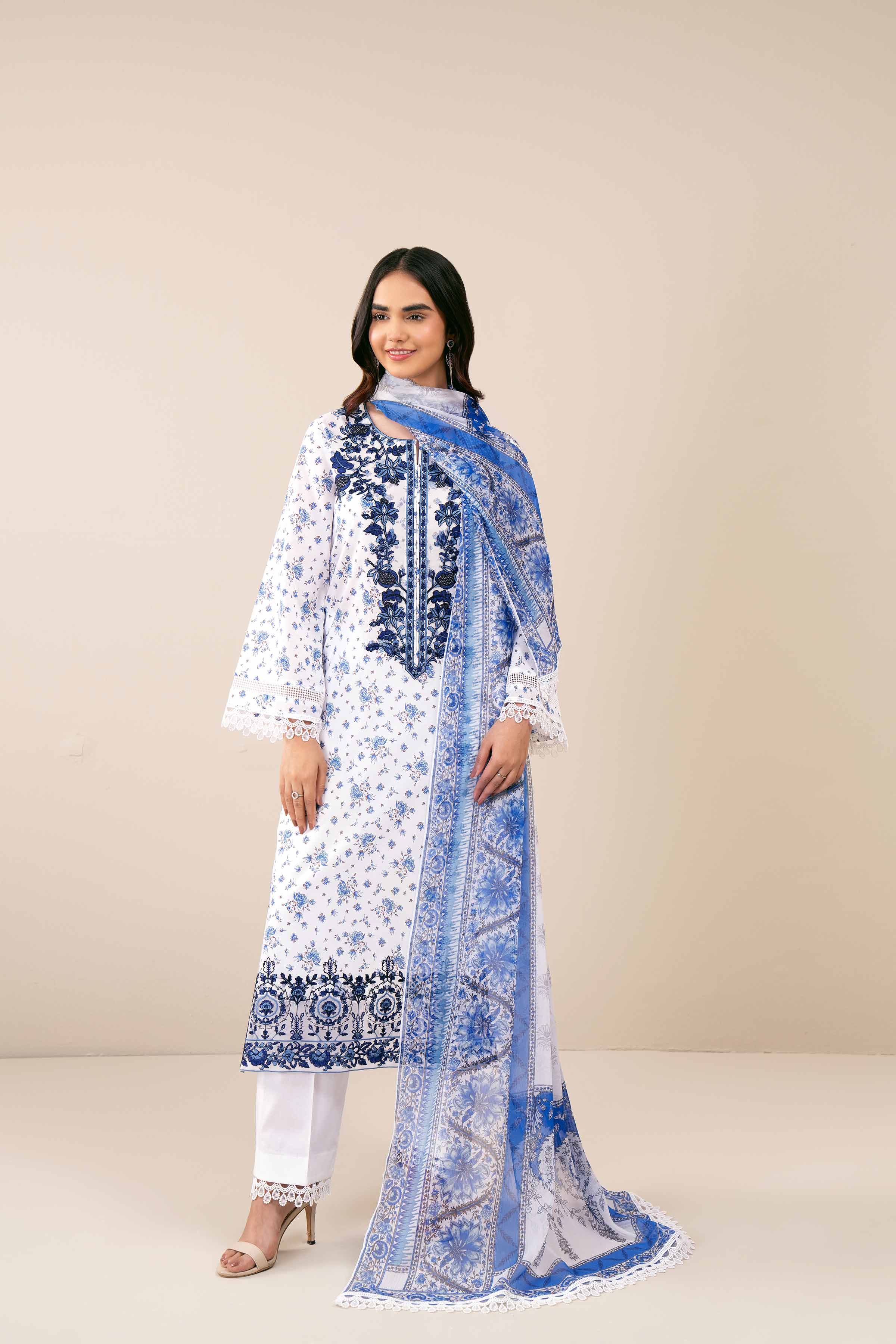 3 Piece - Printed Embroidered Suit - 42402035 - Image 12
