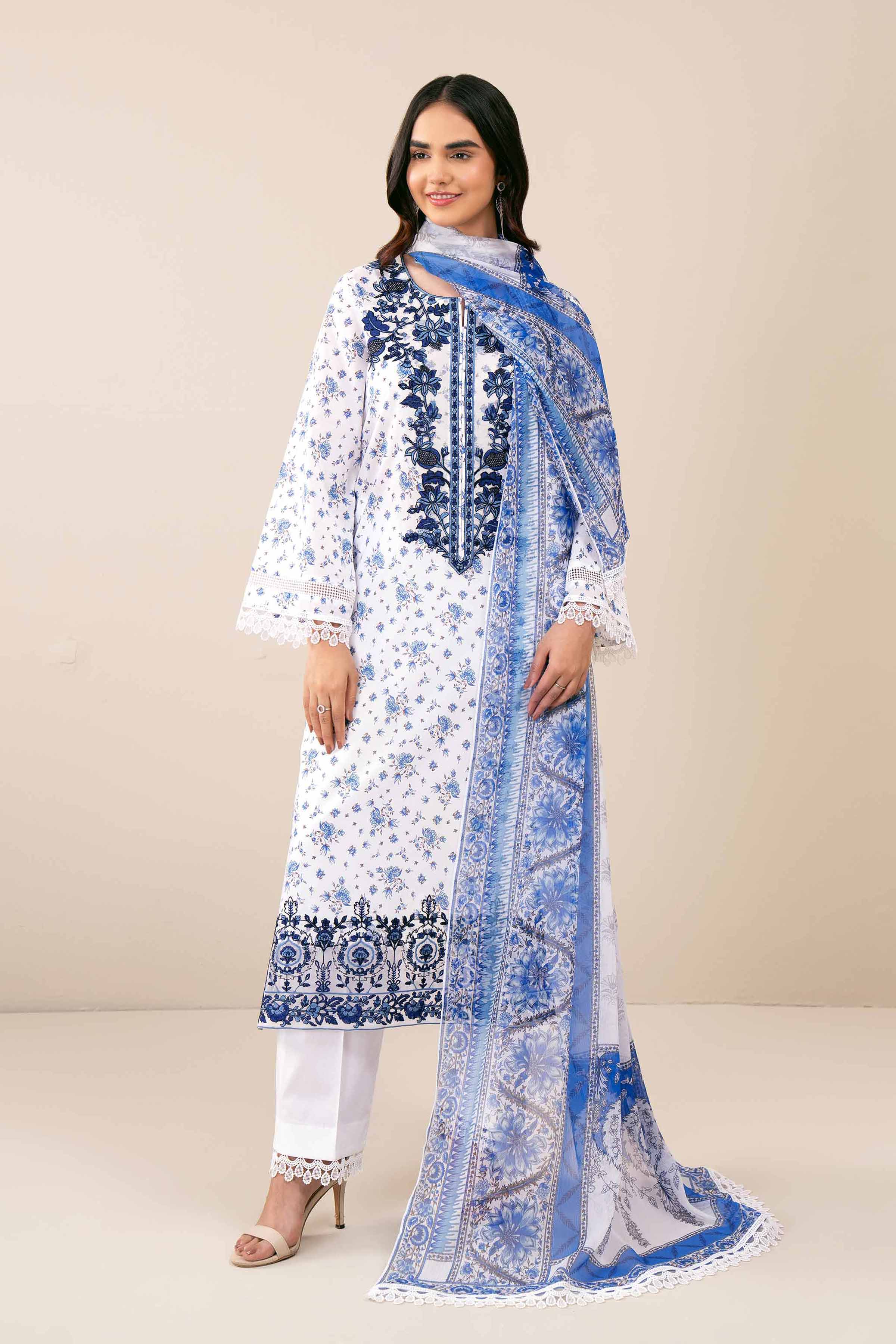 3 Piece - Printed Embroidered Suit - 42402035 - Image 2