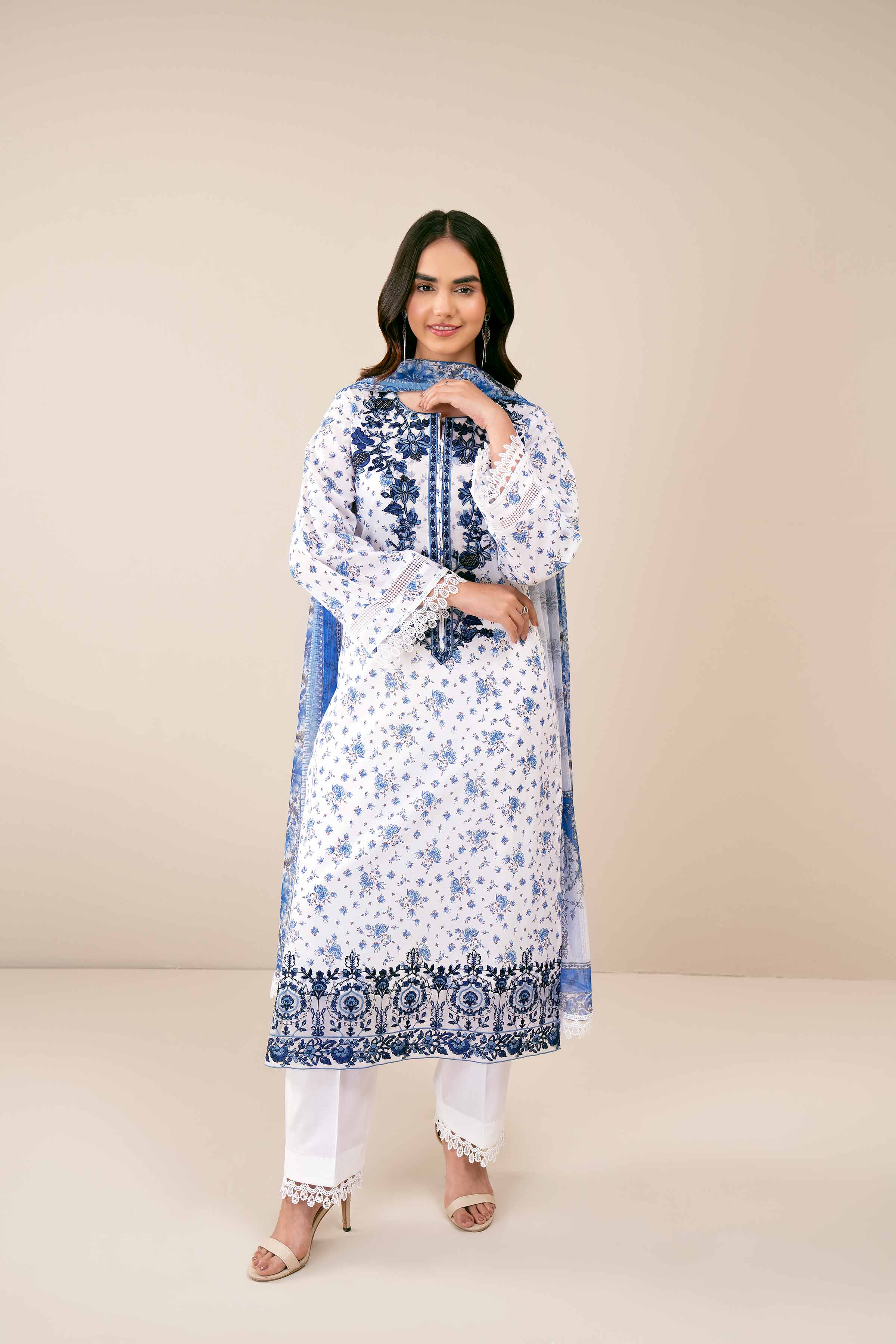 3 Piece - Printed Embroidered Suit - 42402035 - Image 4