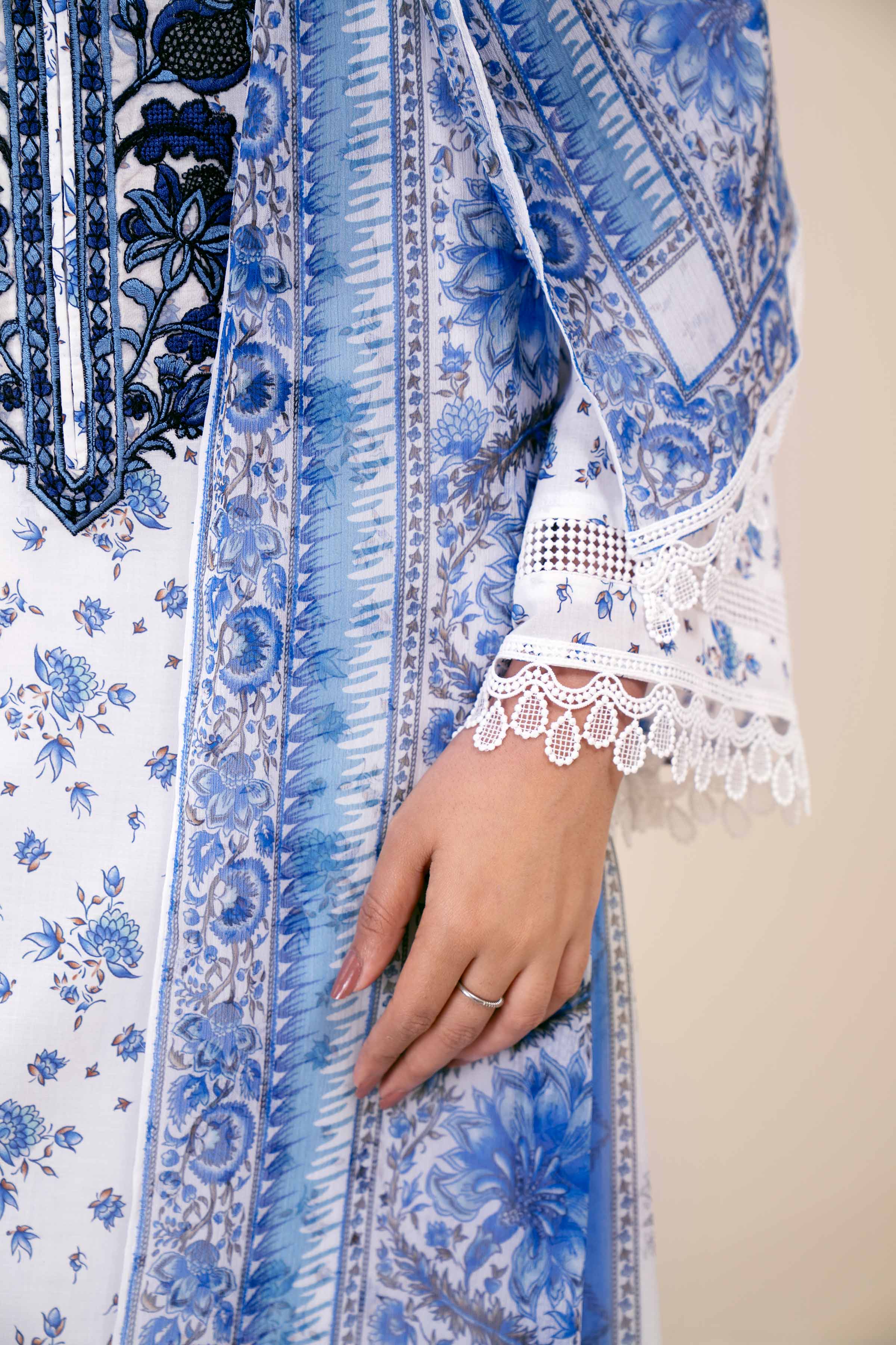 3 Piece - Printed Embroidered Suit - 42402035 - Image 5