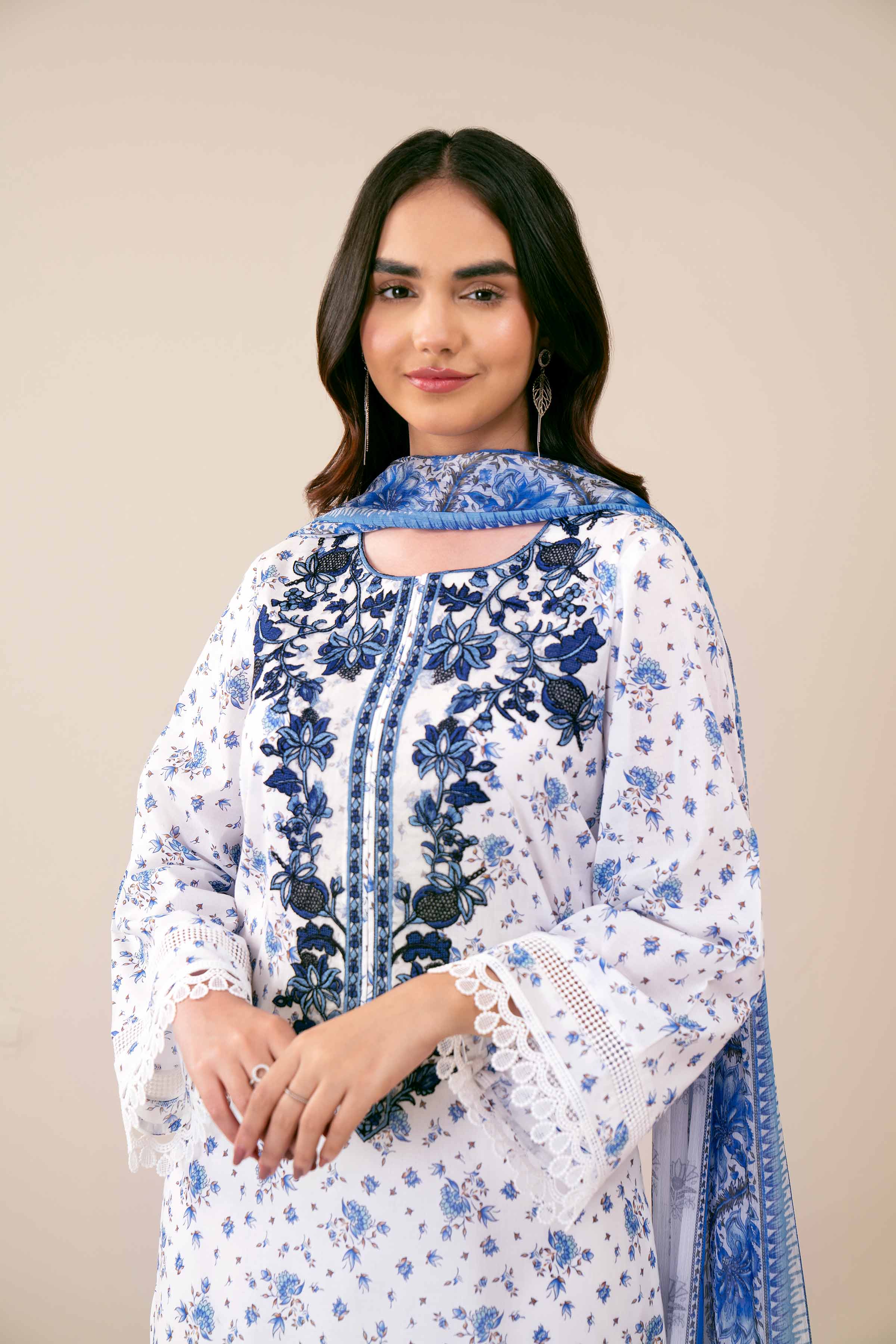 3 Piece - Printed Embroidered Suit - 42402035 - Image 6