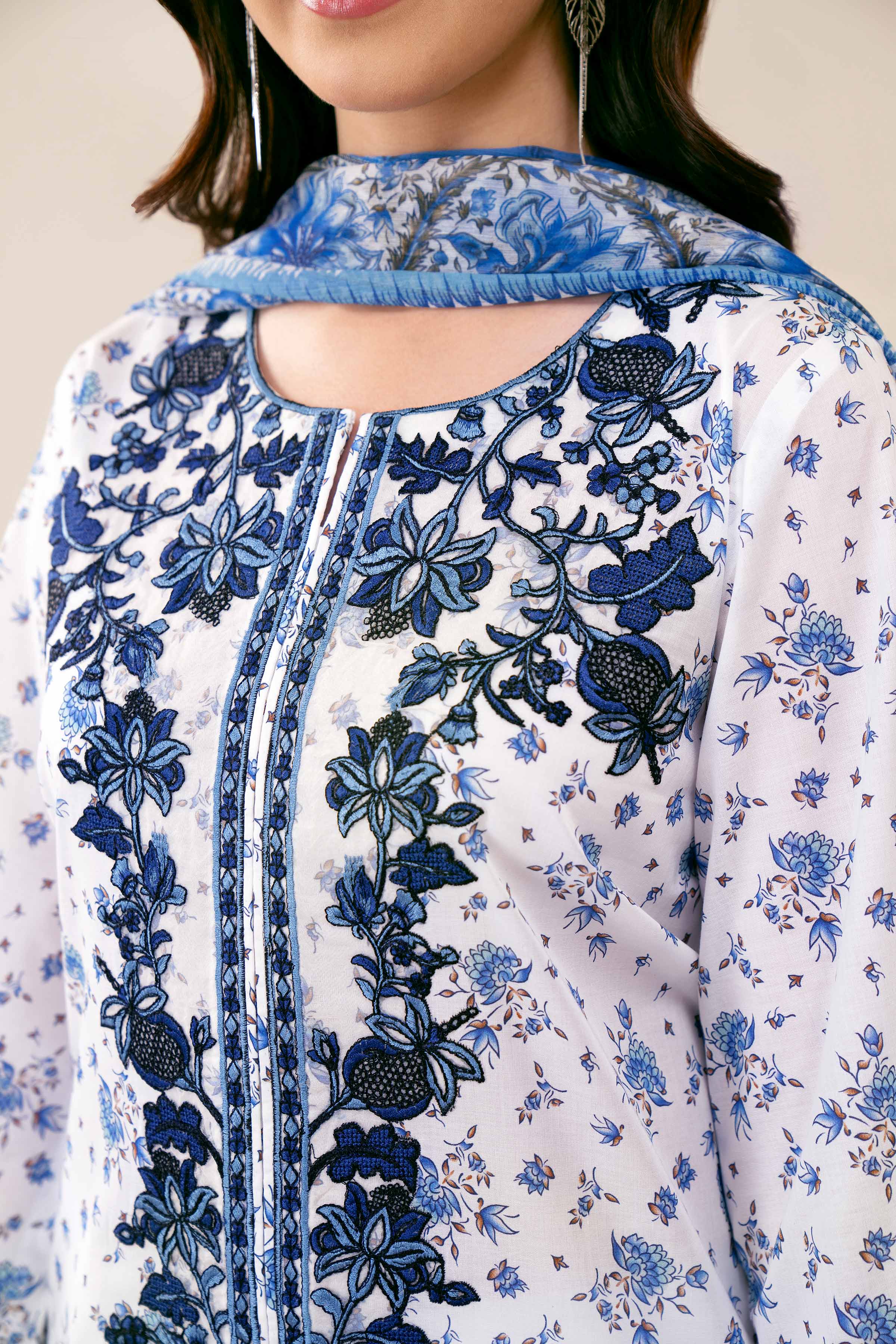 3 Piece - Printed Embroidered Suit - 42402035 - Image 7