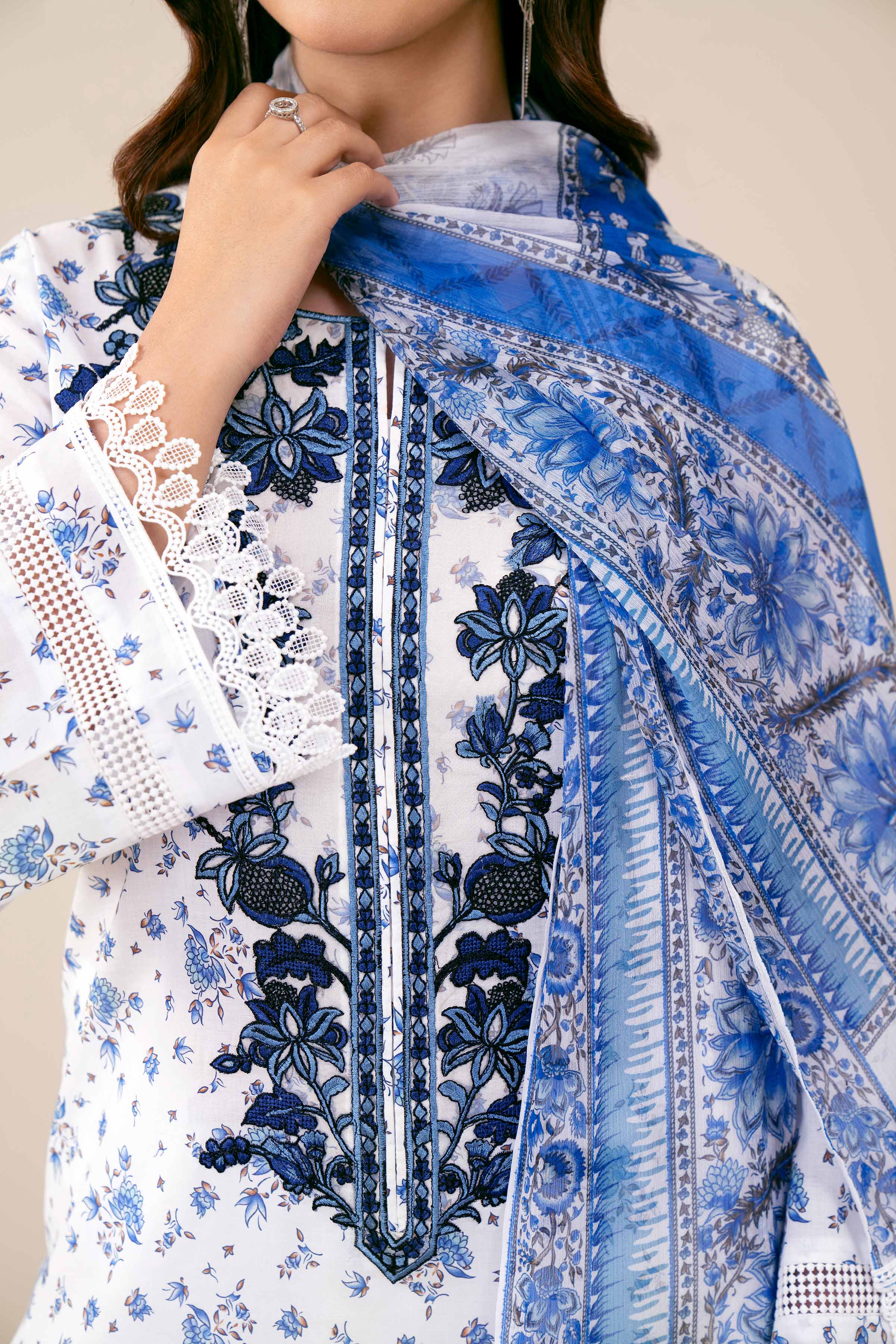 3 Piece - Printed Embroidered Suit - 42402035 - Image 8