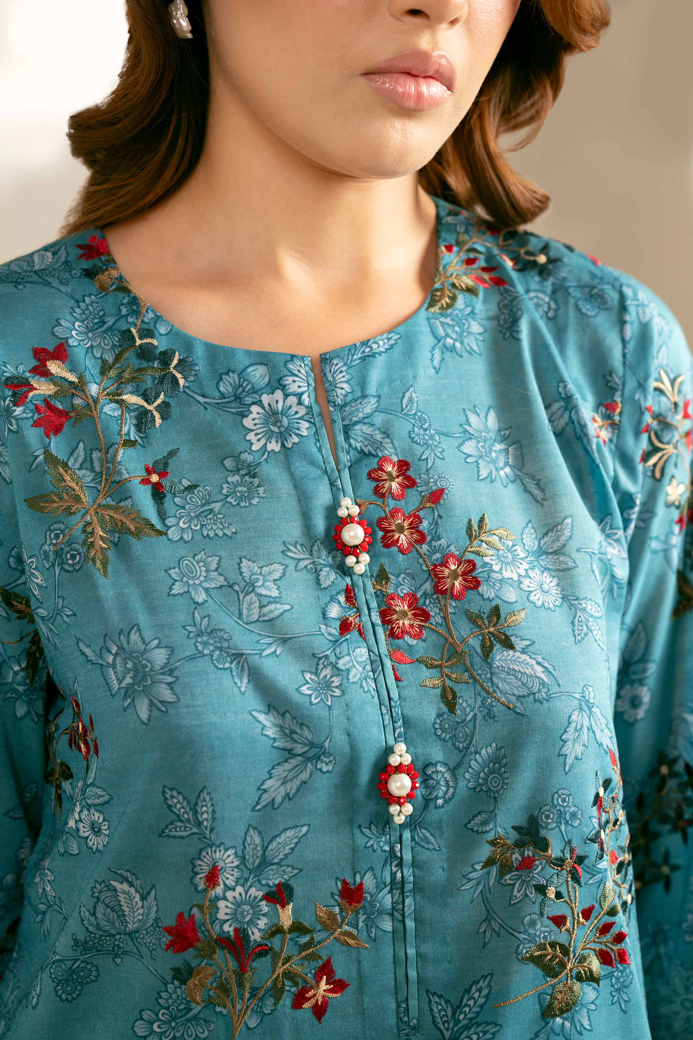 3 Piece - Printed Embroidered Suit - 42402129 - Image 4