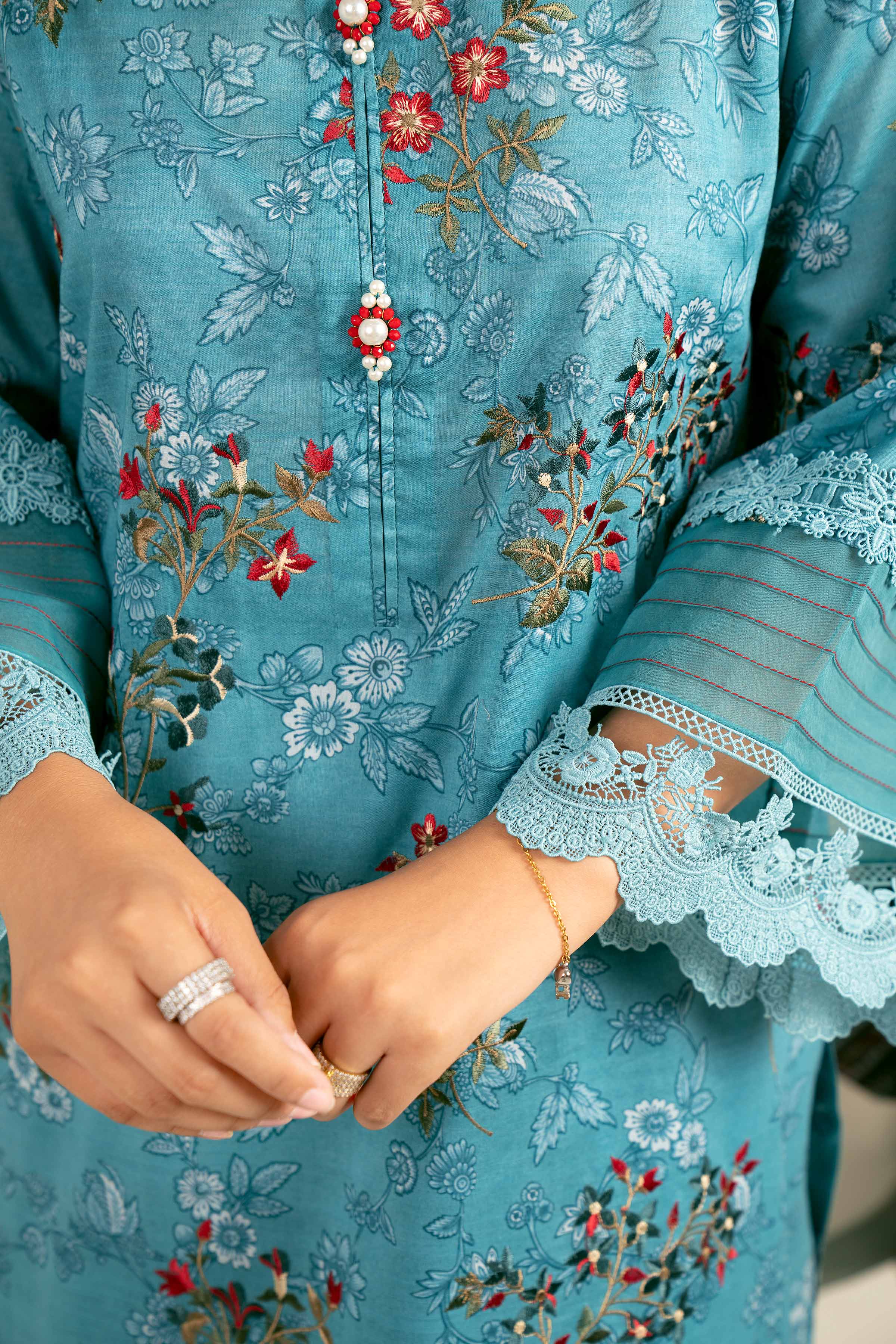 3 Piece - Printed Embroidered Suit - 42402129 - Image 5