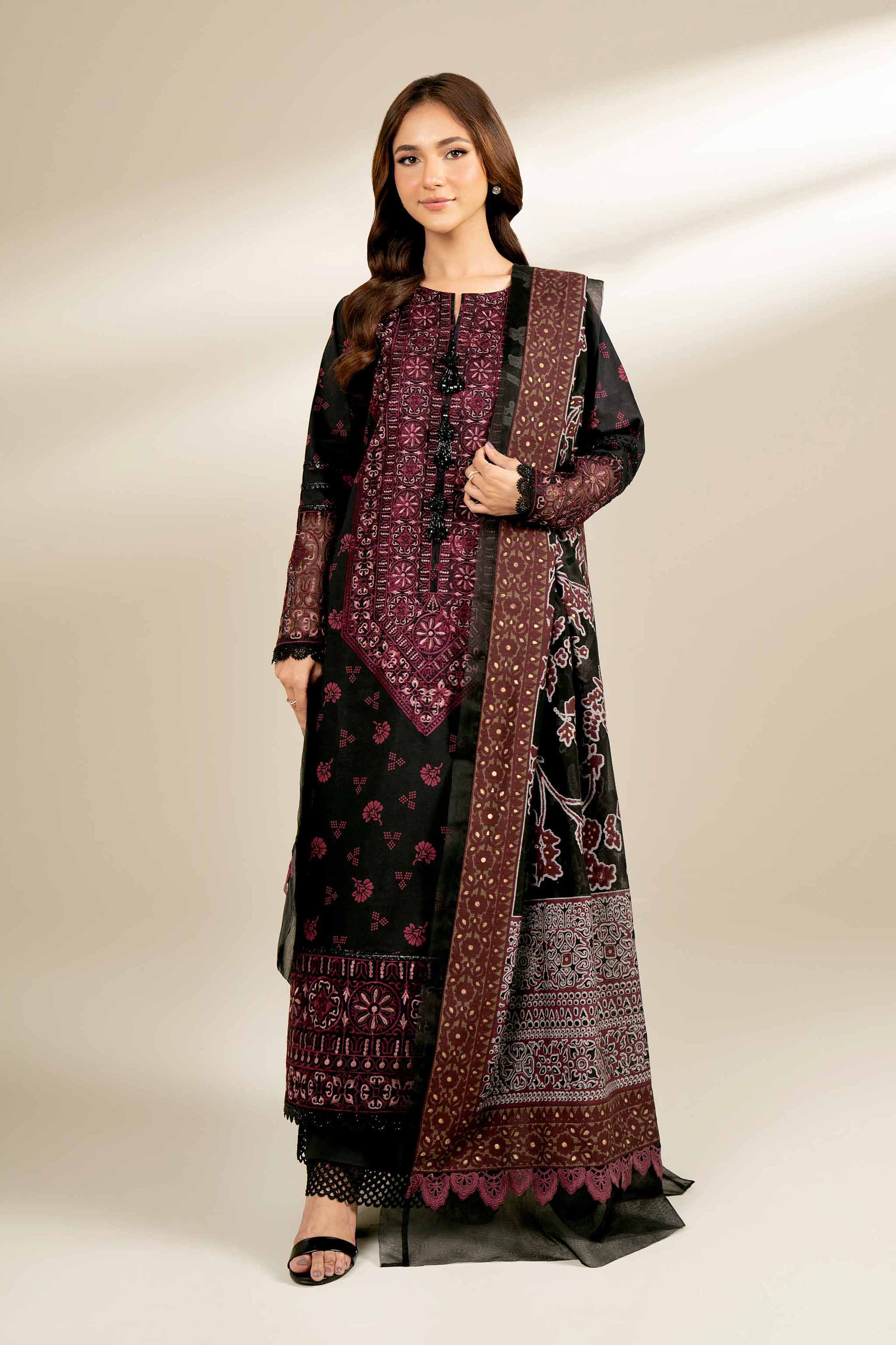 3 Piece - Printed Embroidered Suit - 42402133 - Image 4