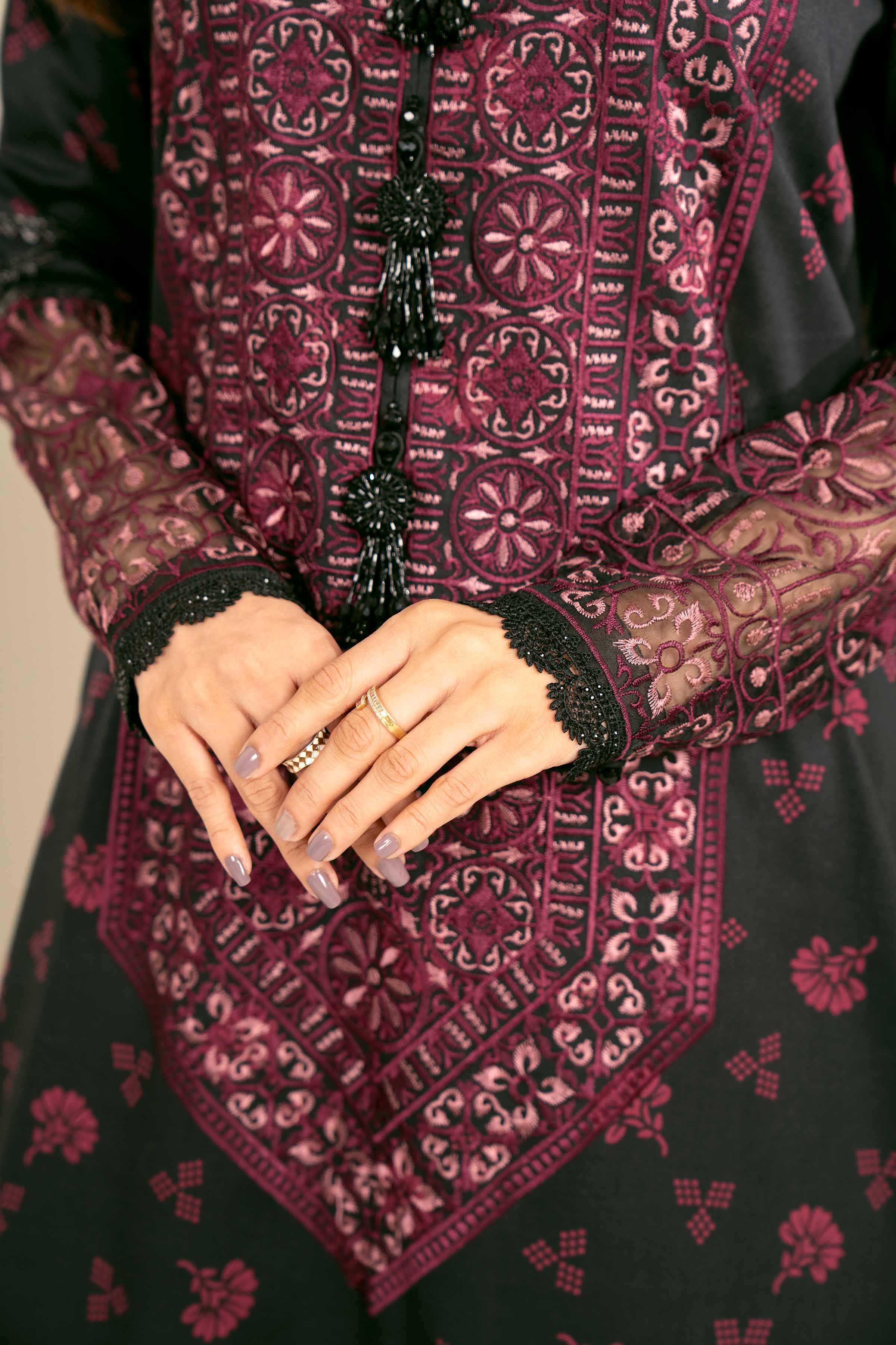 3 Piece - Printed Embroidered Suit - 42402133 - Image 7