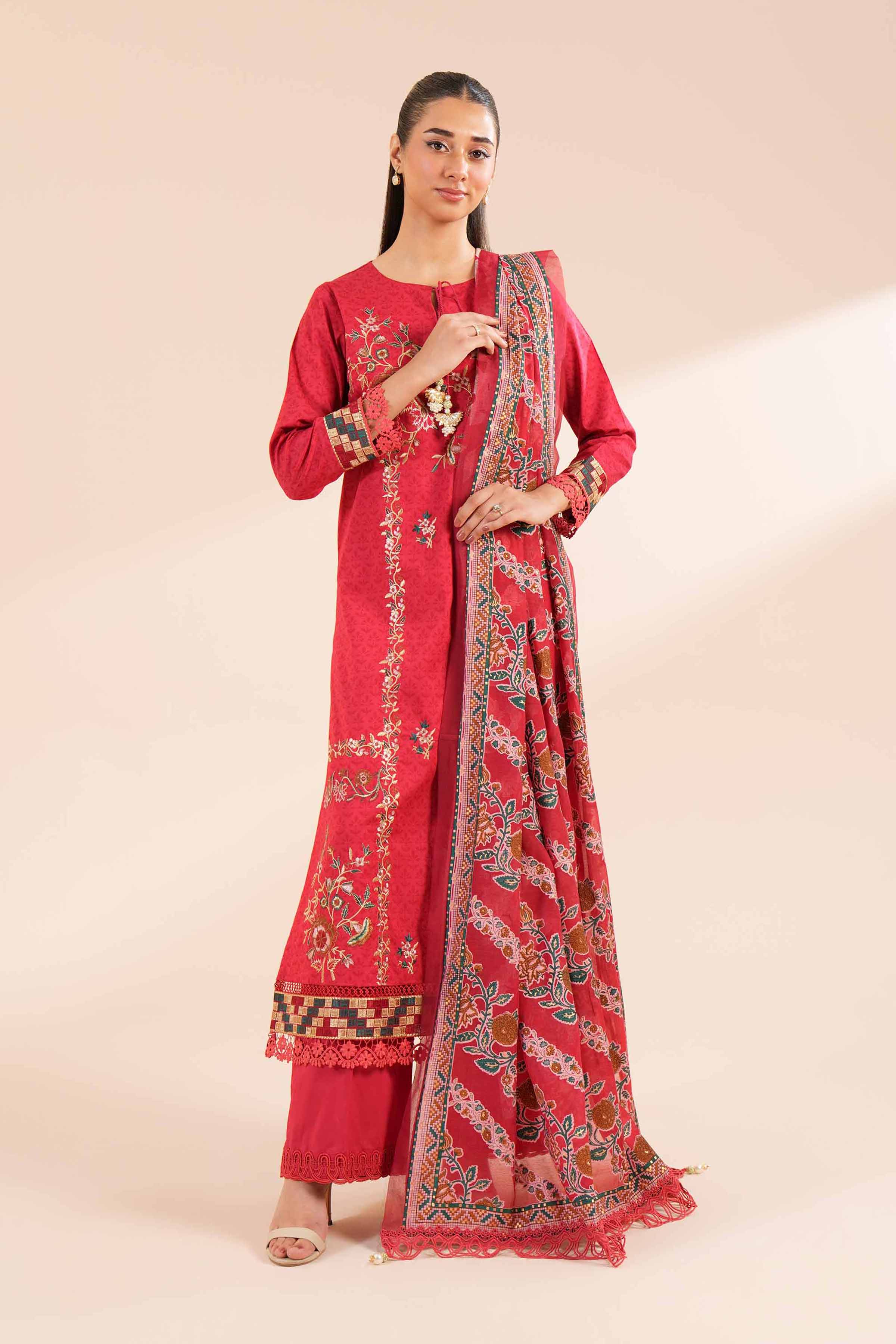 3 Piece - Printed Embroidered Suit - 42402136 - Image 3