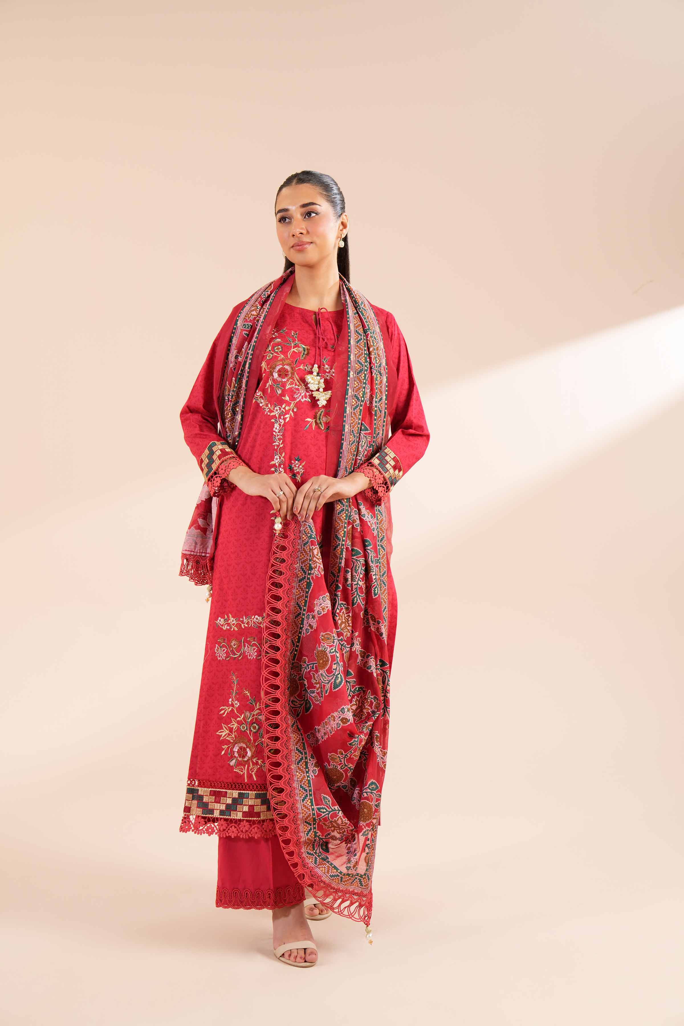 3 Piece - Printed Embroidered Suit - 42402136 - Image 7