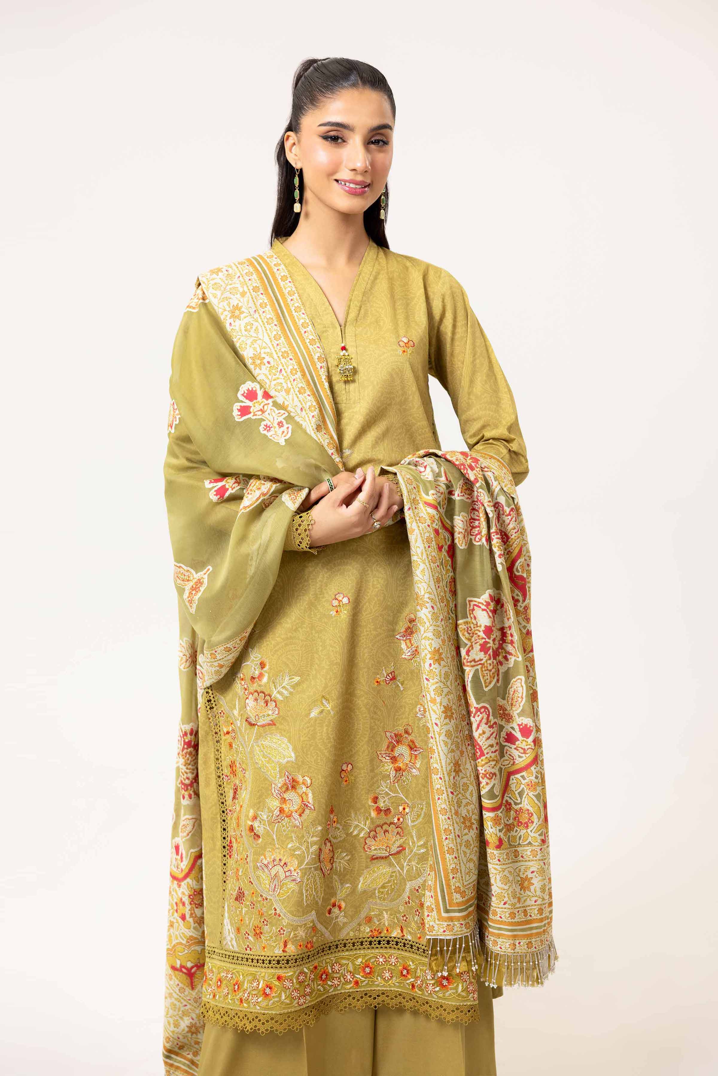 3 Piece - Printed Embroidered Suit - 42402138 - Image 2
