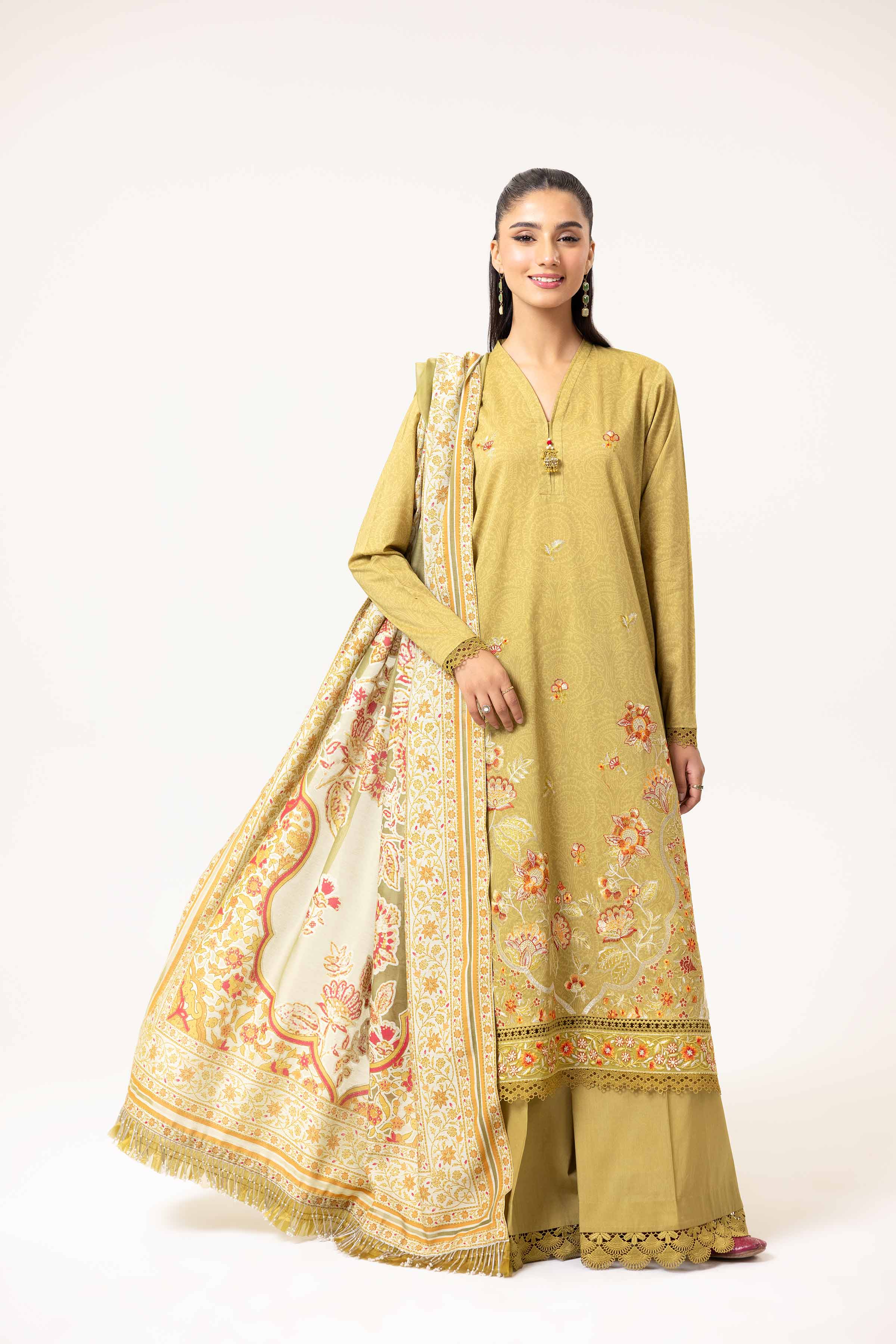 3 Piece - Printed Embroidered Suit - 42402138 - Image 6