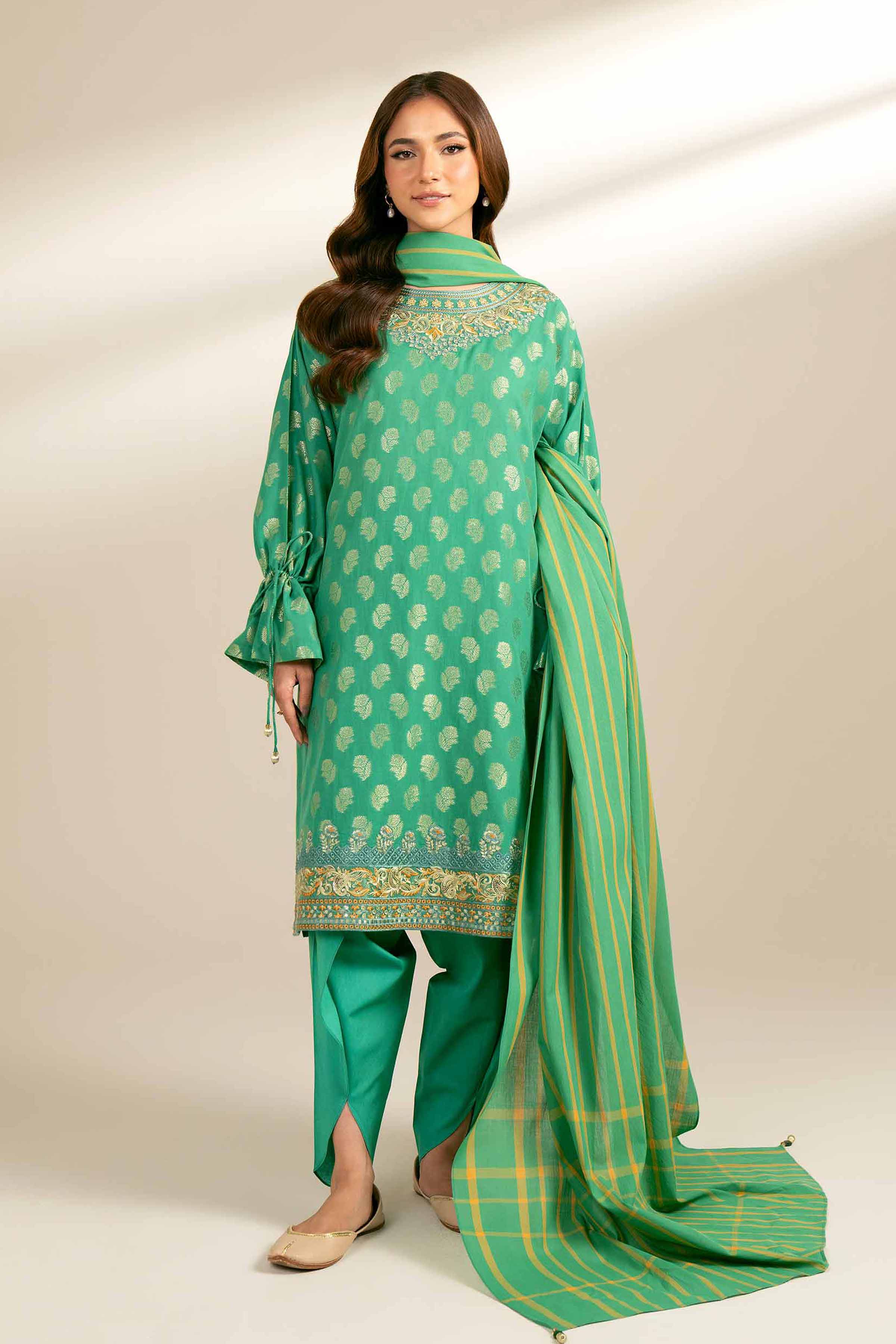 3 Piece - Yarn Dyed Embroidered Suit - 42402166 - Image 2