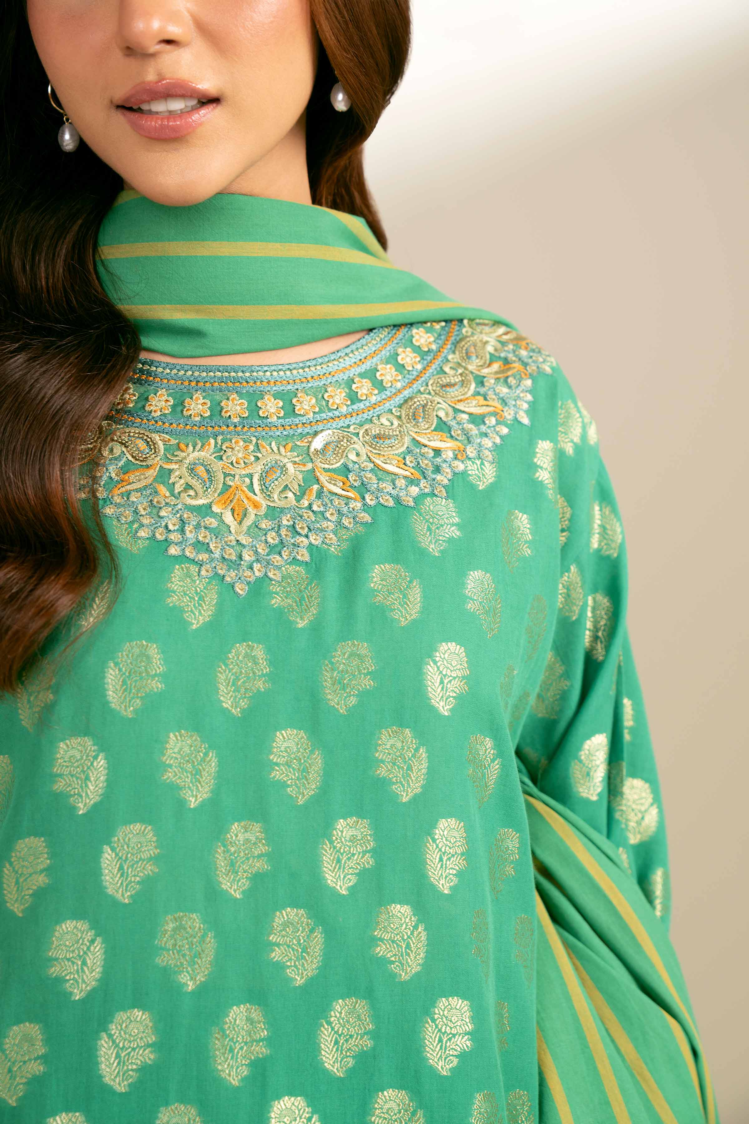 3 Piece - Yarn Dyed Embroidered Suit - 42402166 - Image 4