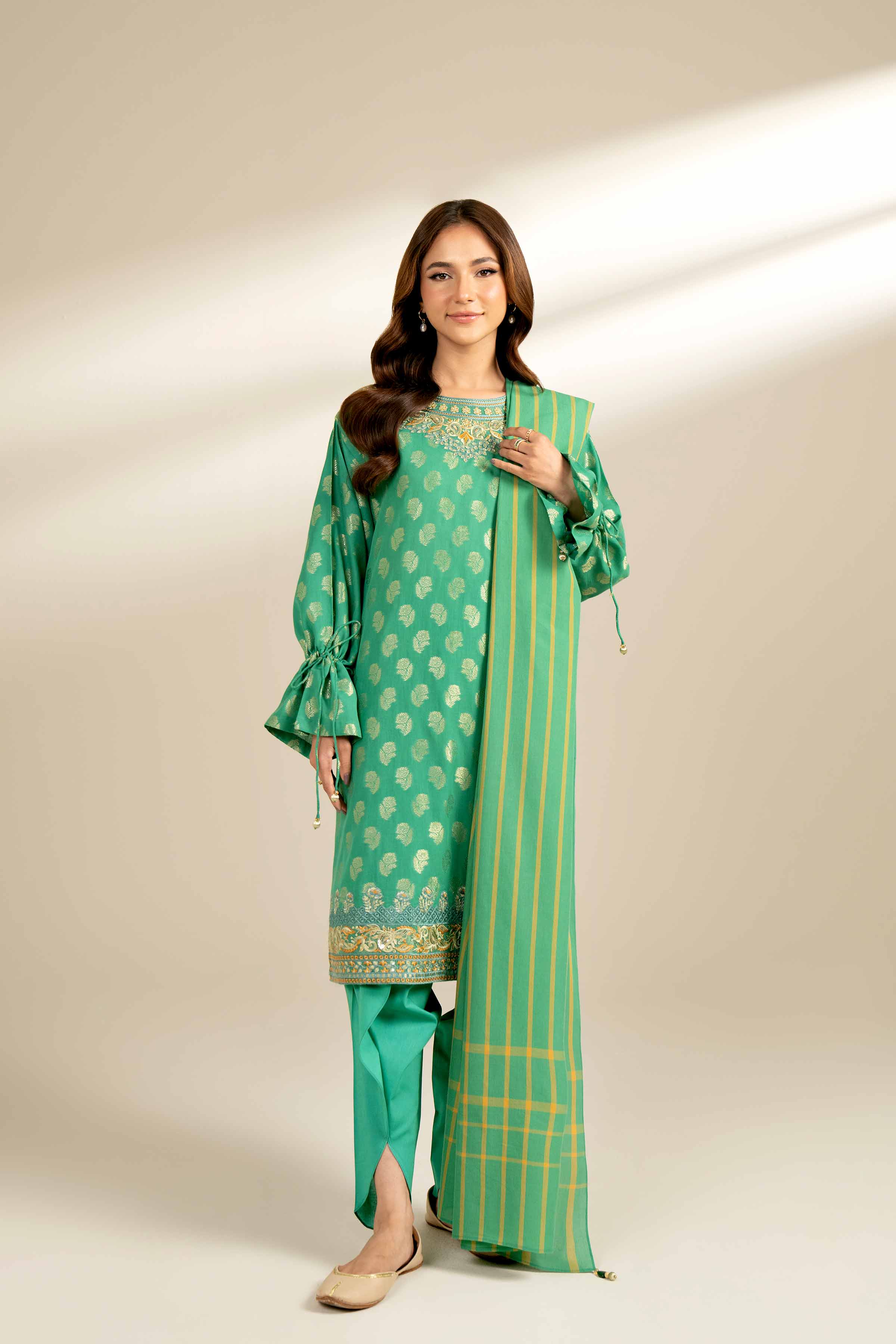 3 Piece - Yarn Dyed Embroidered Suit - 42402166 - Image 5