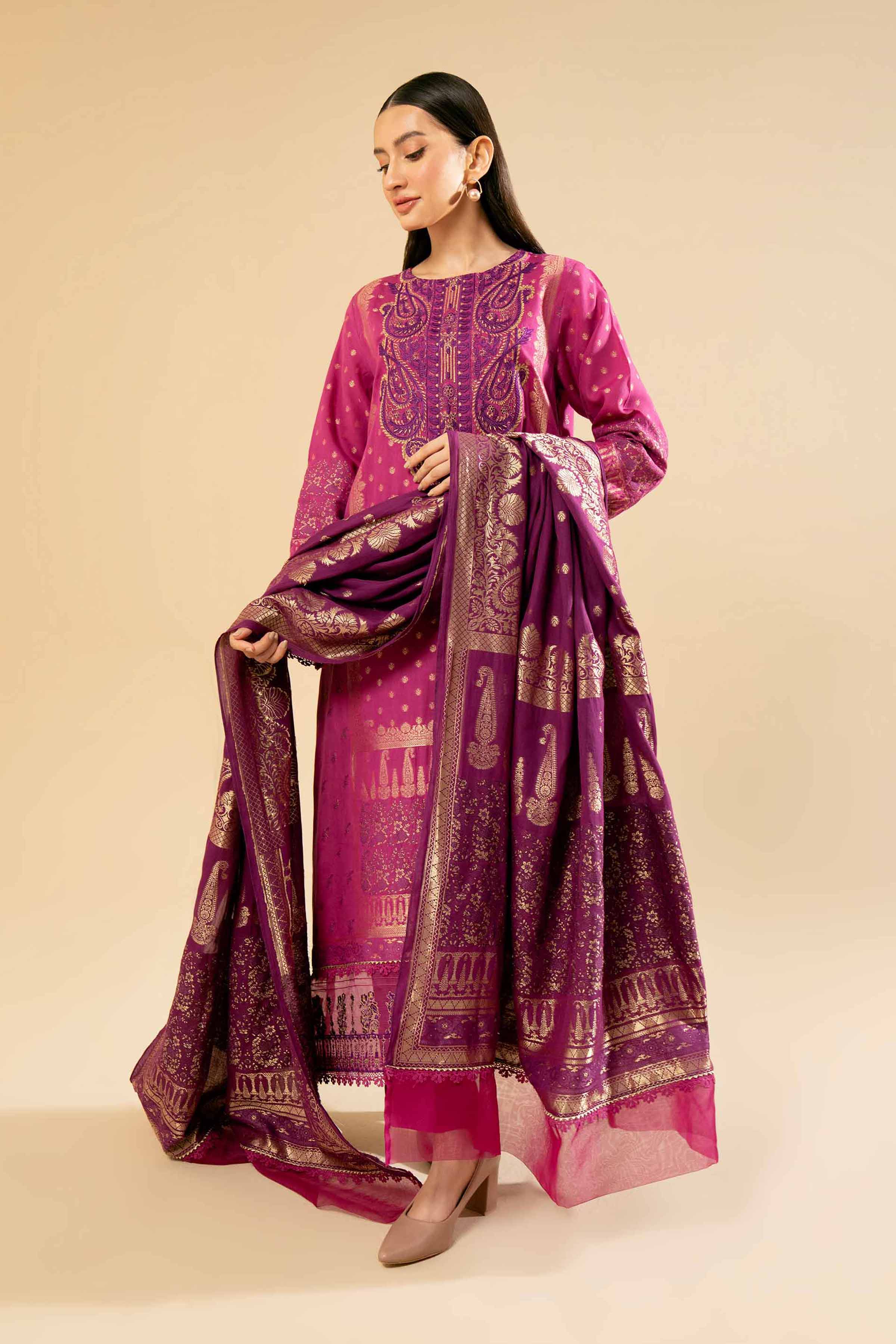 3 Piece - Jacquard Embroidered Suit - 42404354 - Image 2