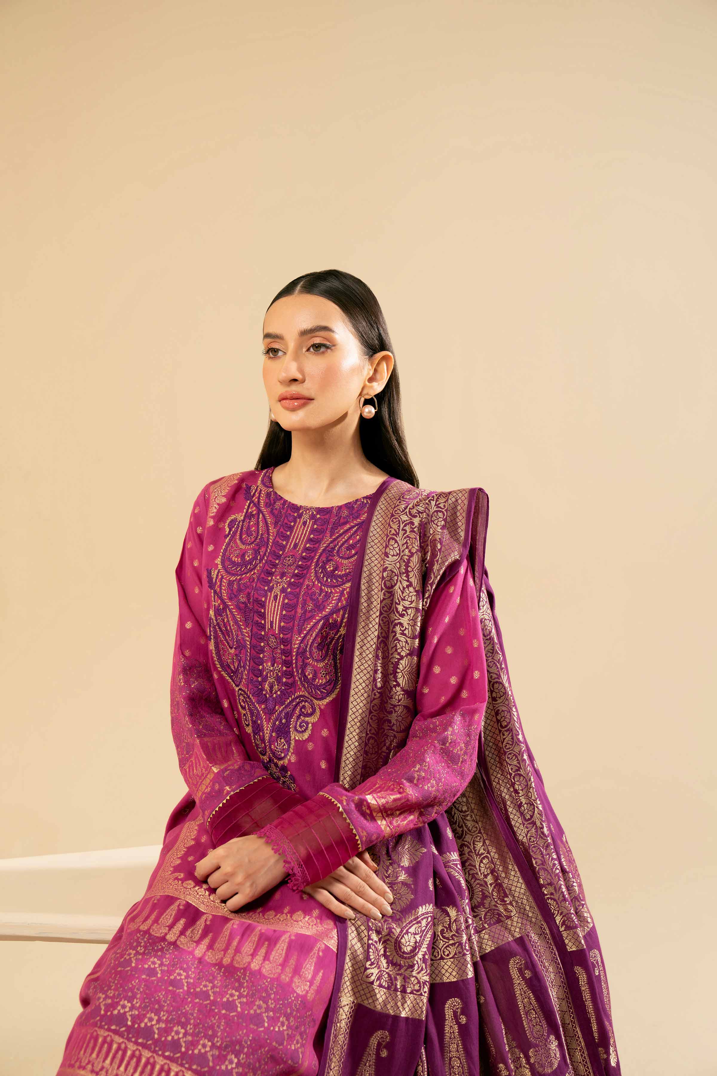 3 Piece - Jacquard Embroidered Suit - 42404354 - Image 5