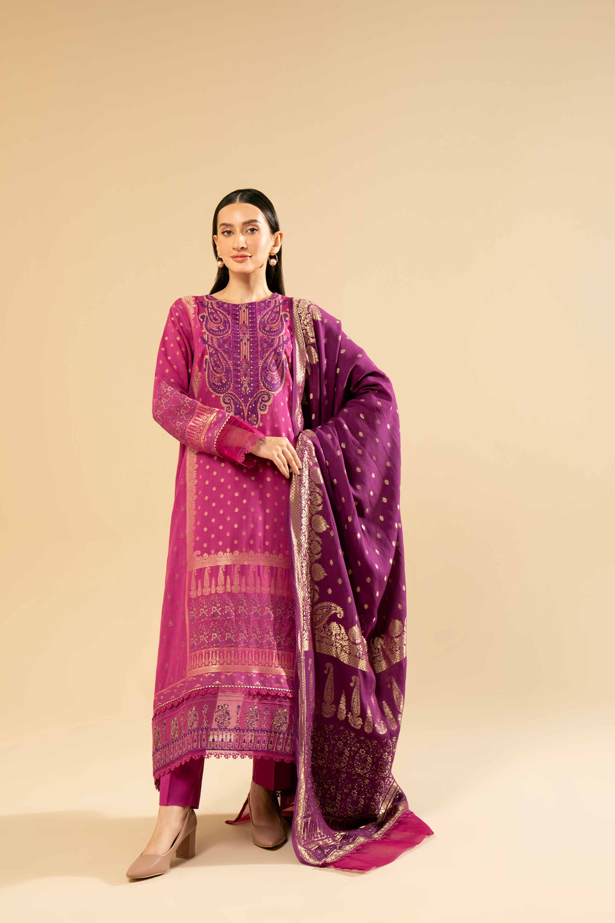 3 Piece - Jacquard Embroidered Suit - 42404354 - Image 6