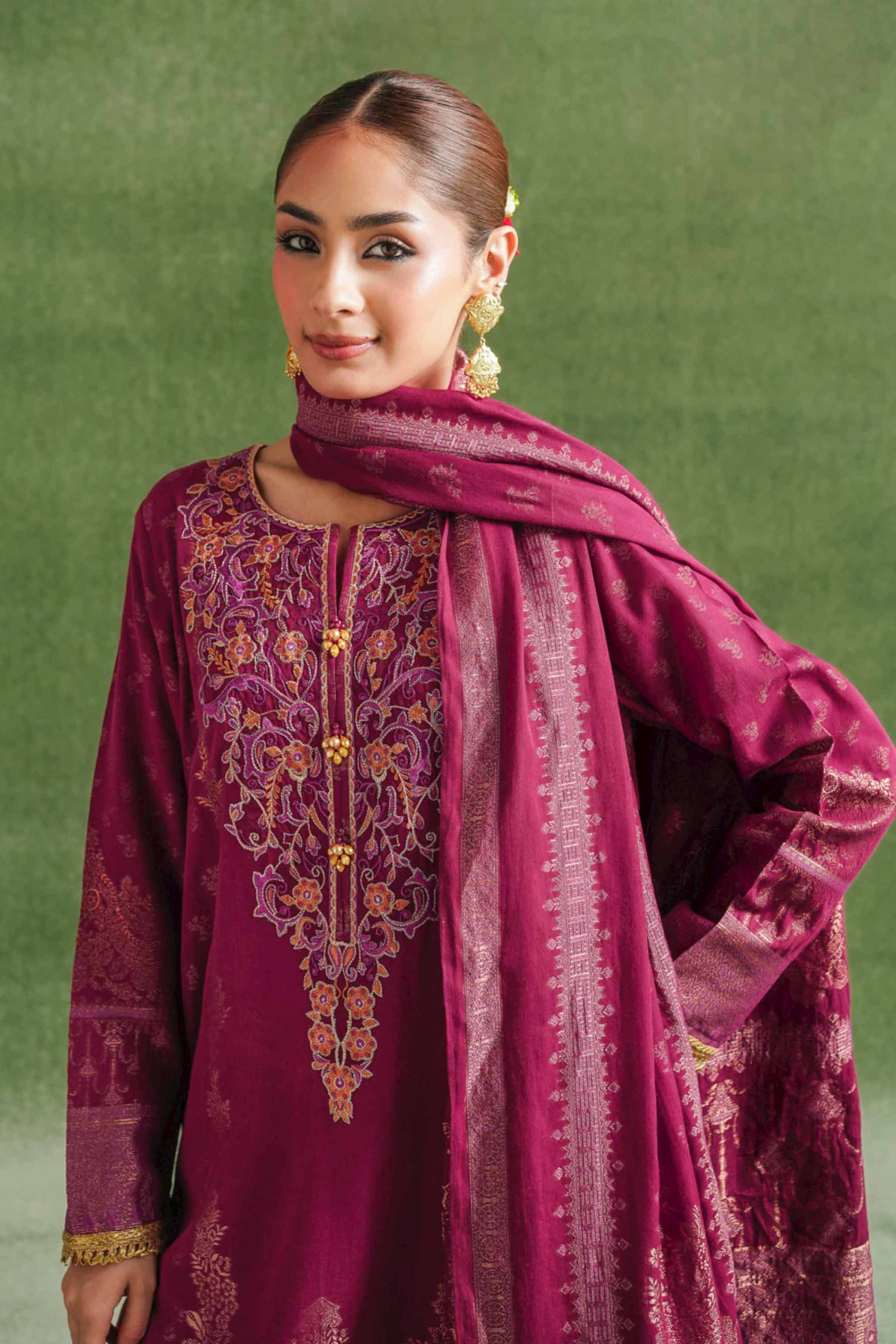 3 Piece - Jacquard Embroidered Suit - 42404356 - Image 2