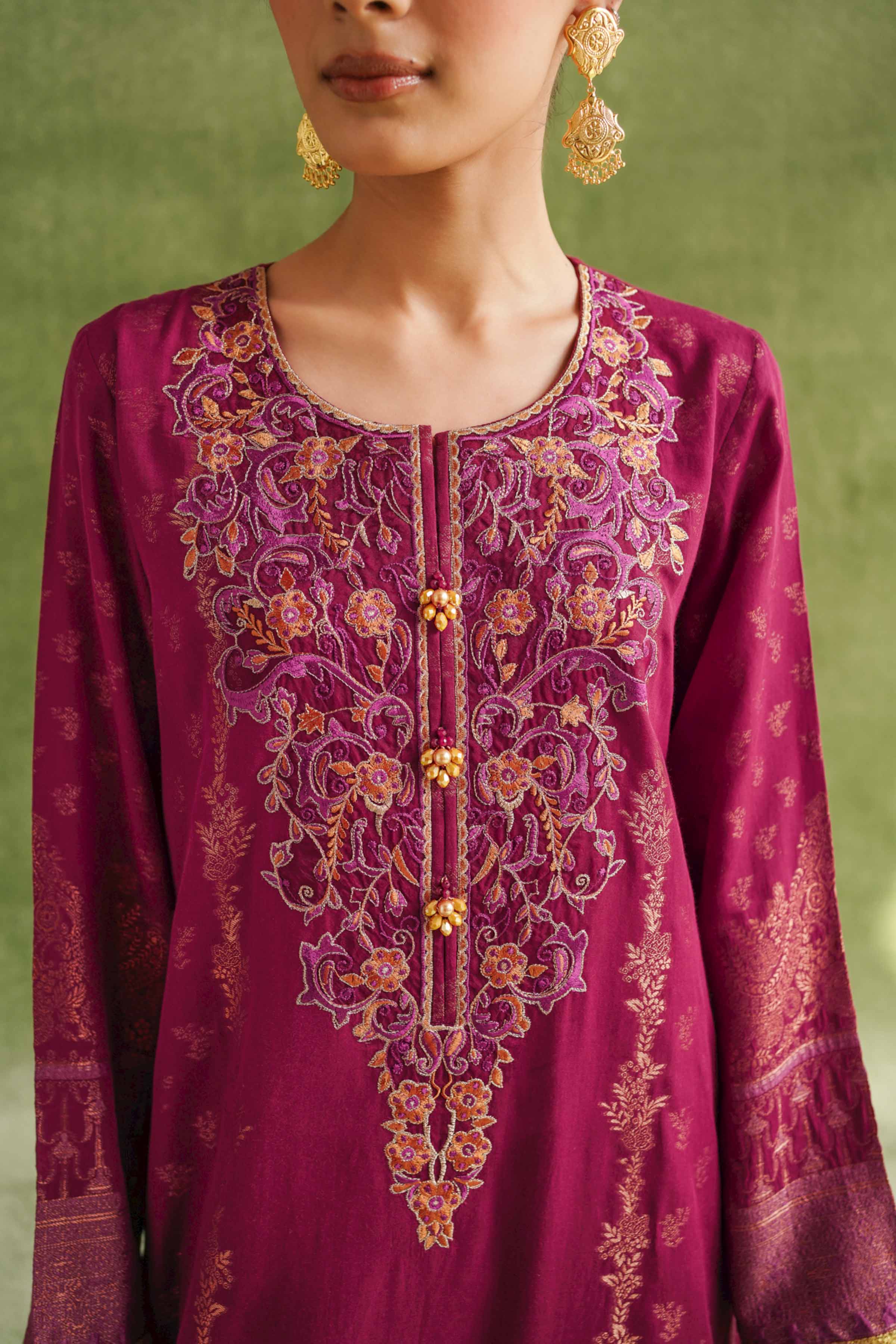 3 Piece - Jacquard Embroidered Suit - 42404356 - Image 4
