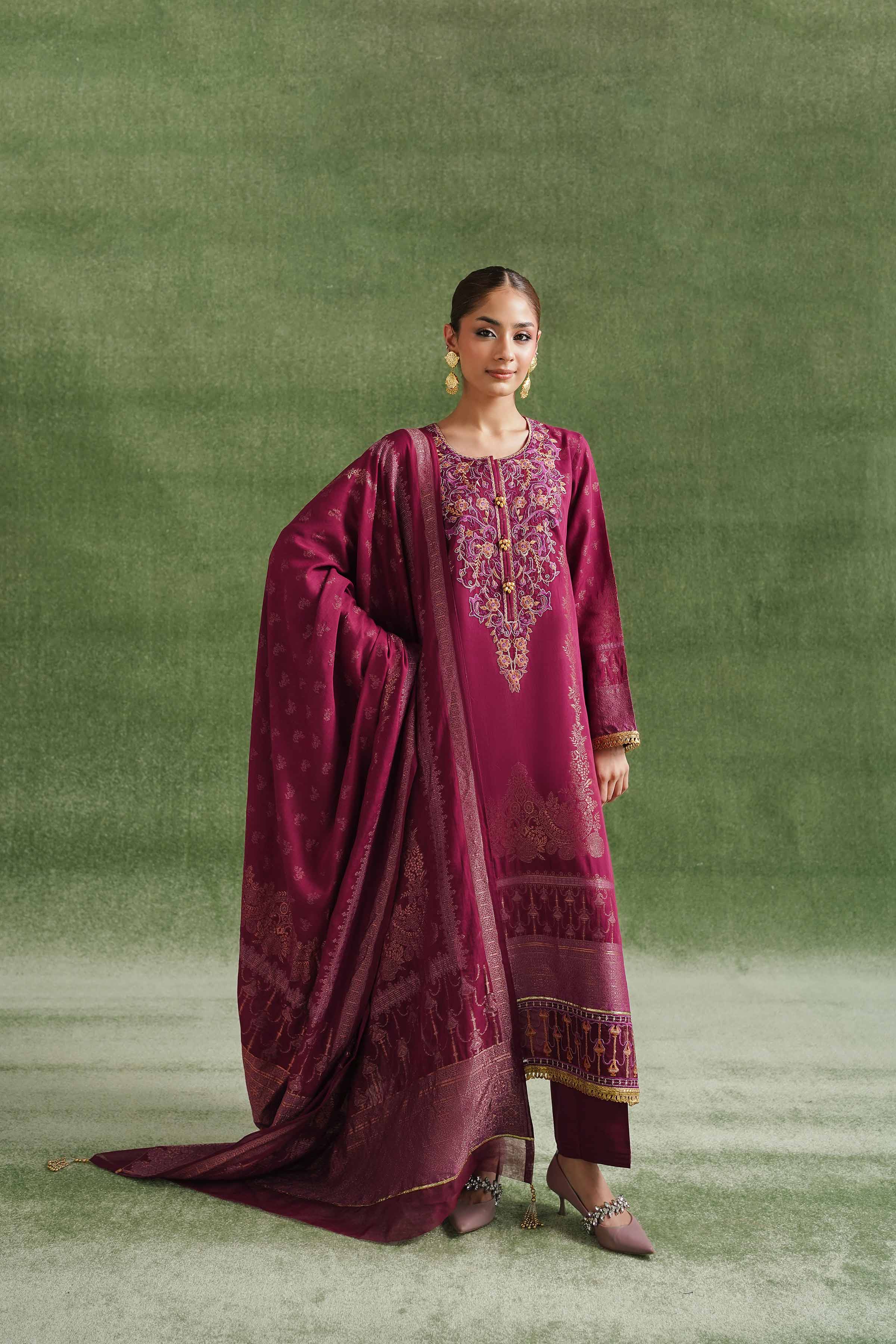 3 Piece - Jacquard Embroidered Suit - 42404356 - Image 5
