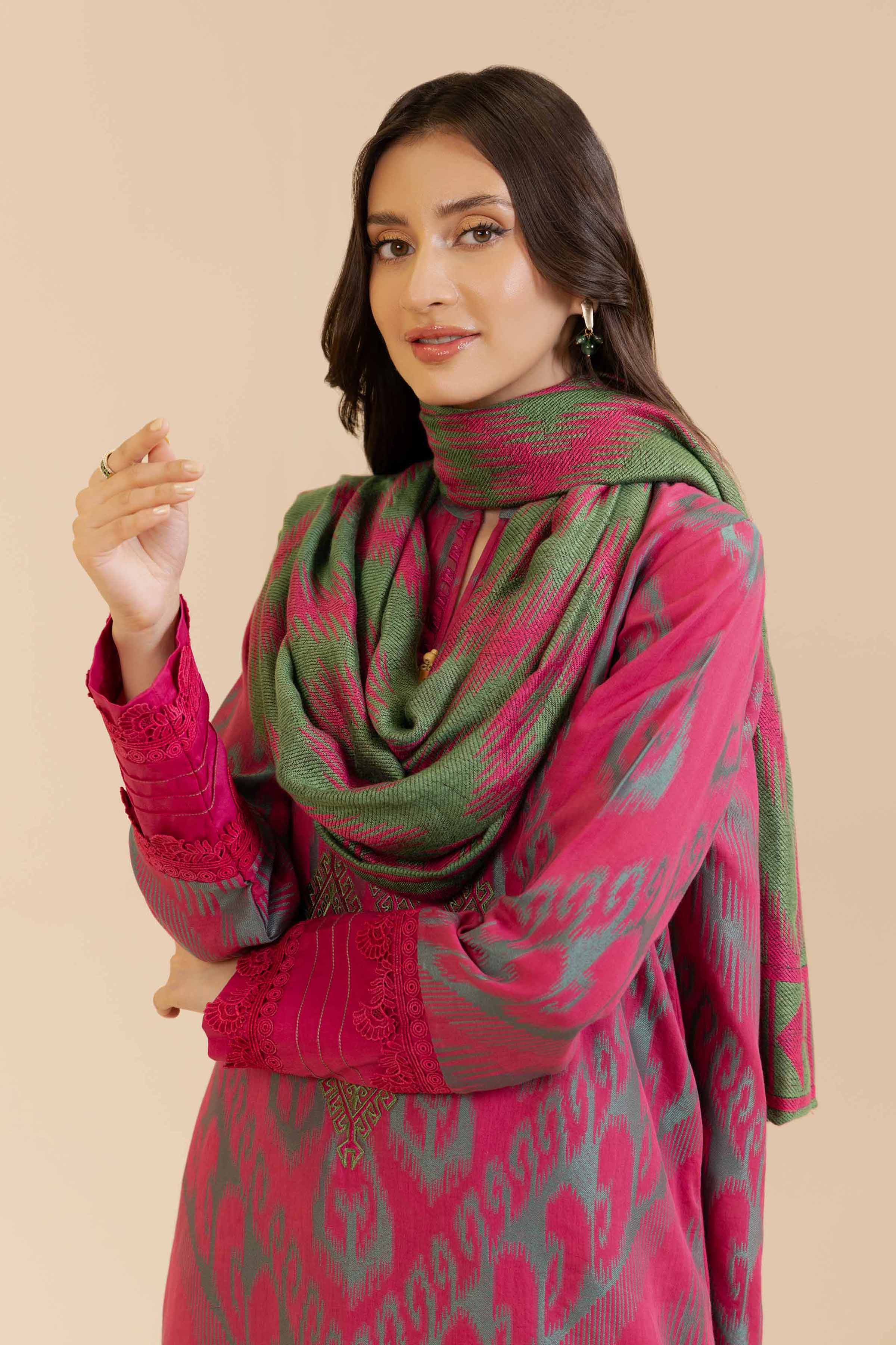 3 Piece - Jacquard Embroidered Suit - 42404362 - Image 2