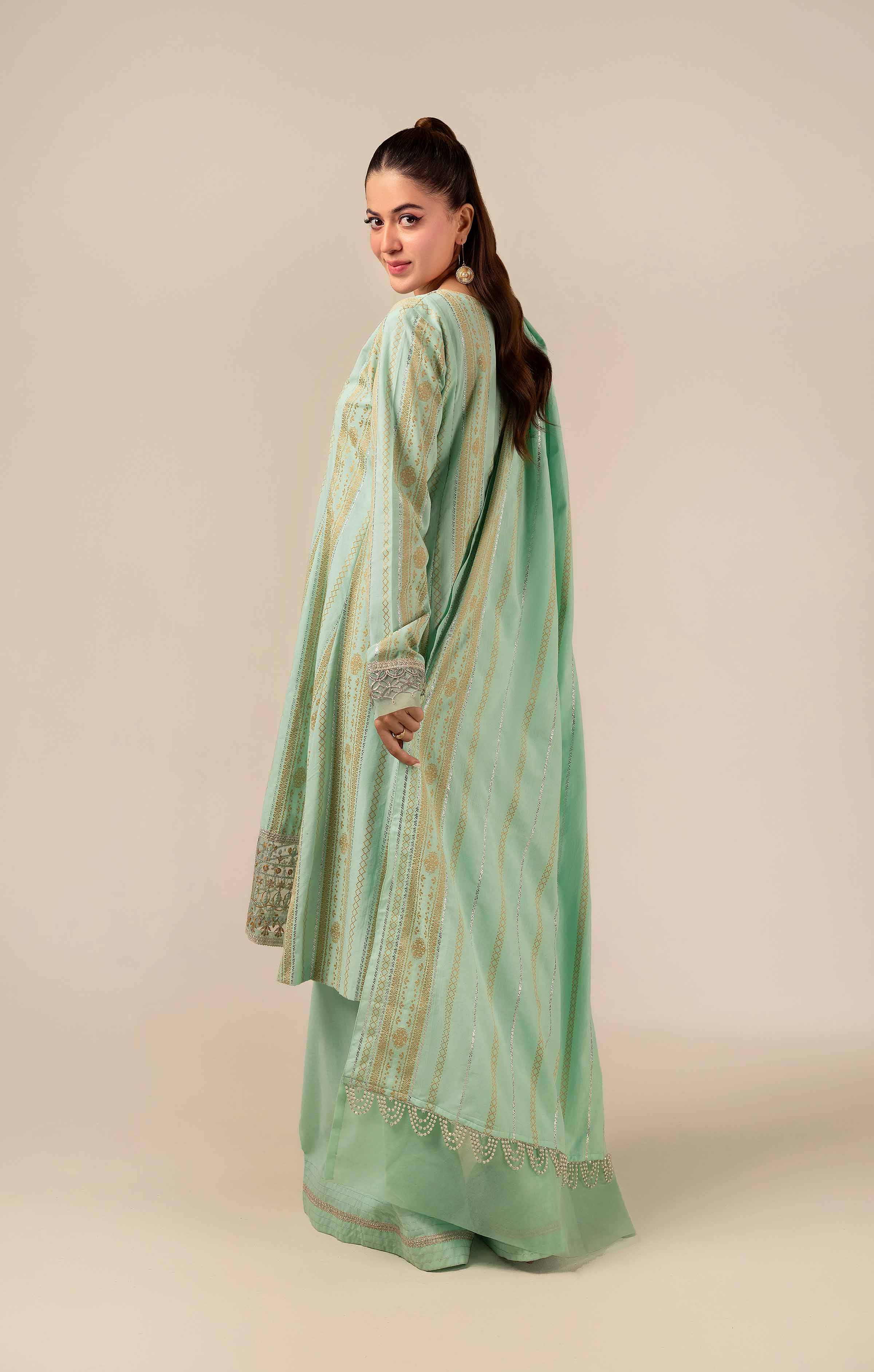 3 Piece - Jacquard Embroidered Suit - 42404375 - Image 3