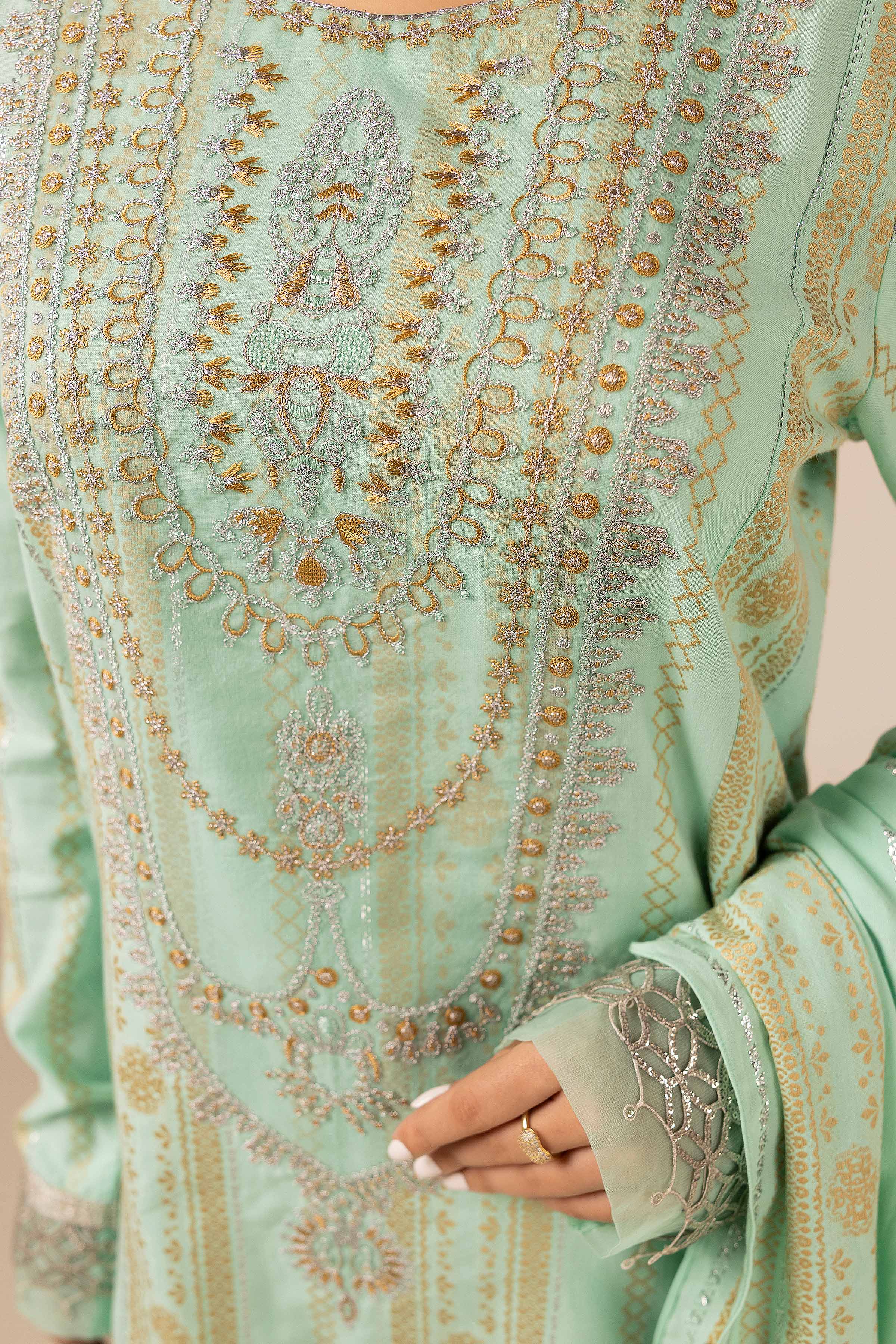 3 Piece - Jacquard Embroidered Suit - 42404375 - Image 4