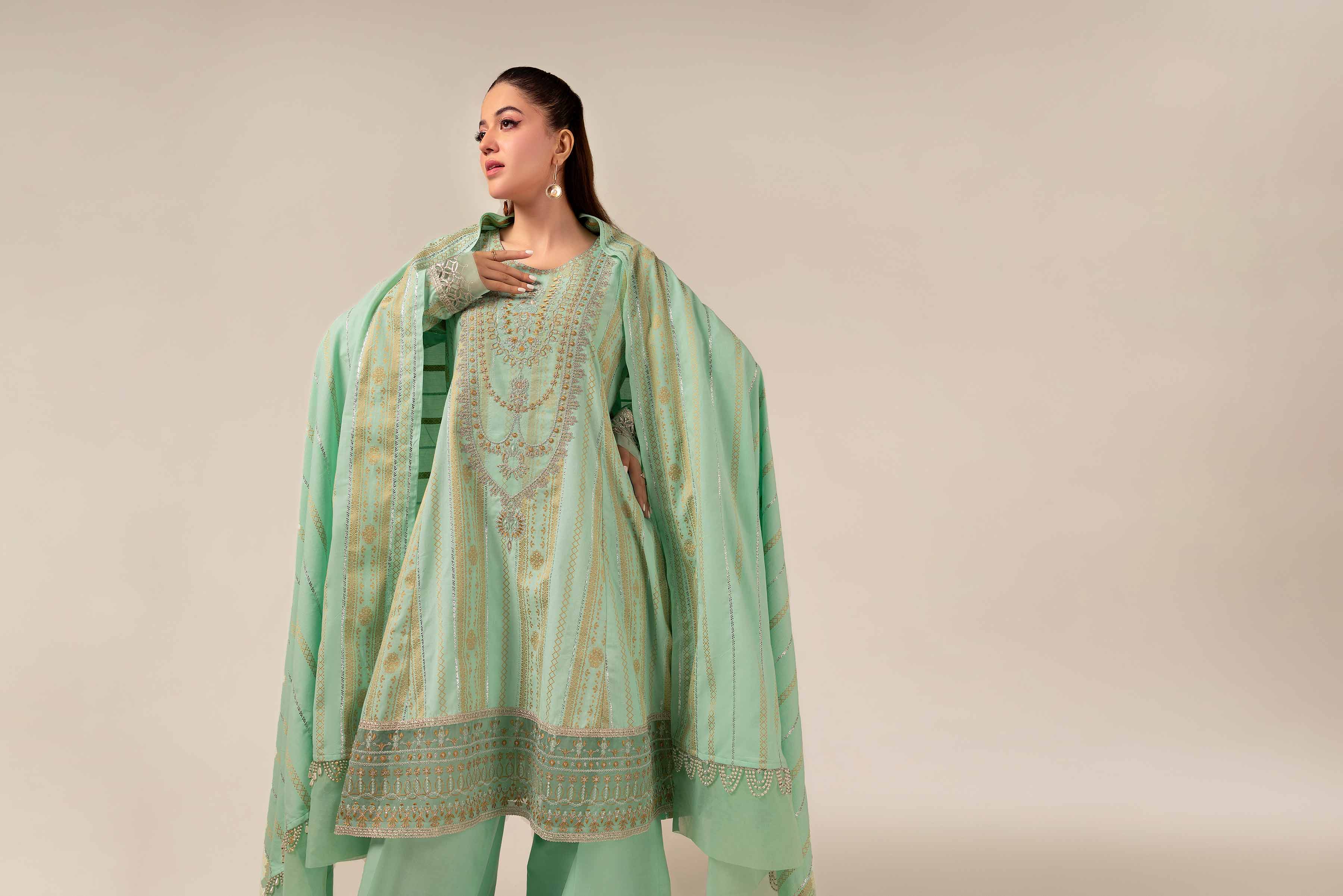 3 Piece - Jacquard Embroidered Suit - 42404375 - Image 6