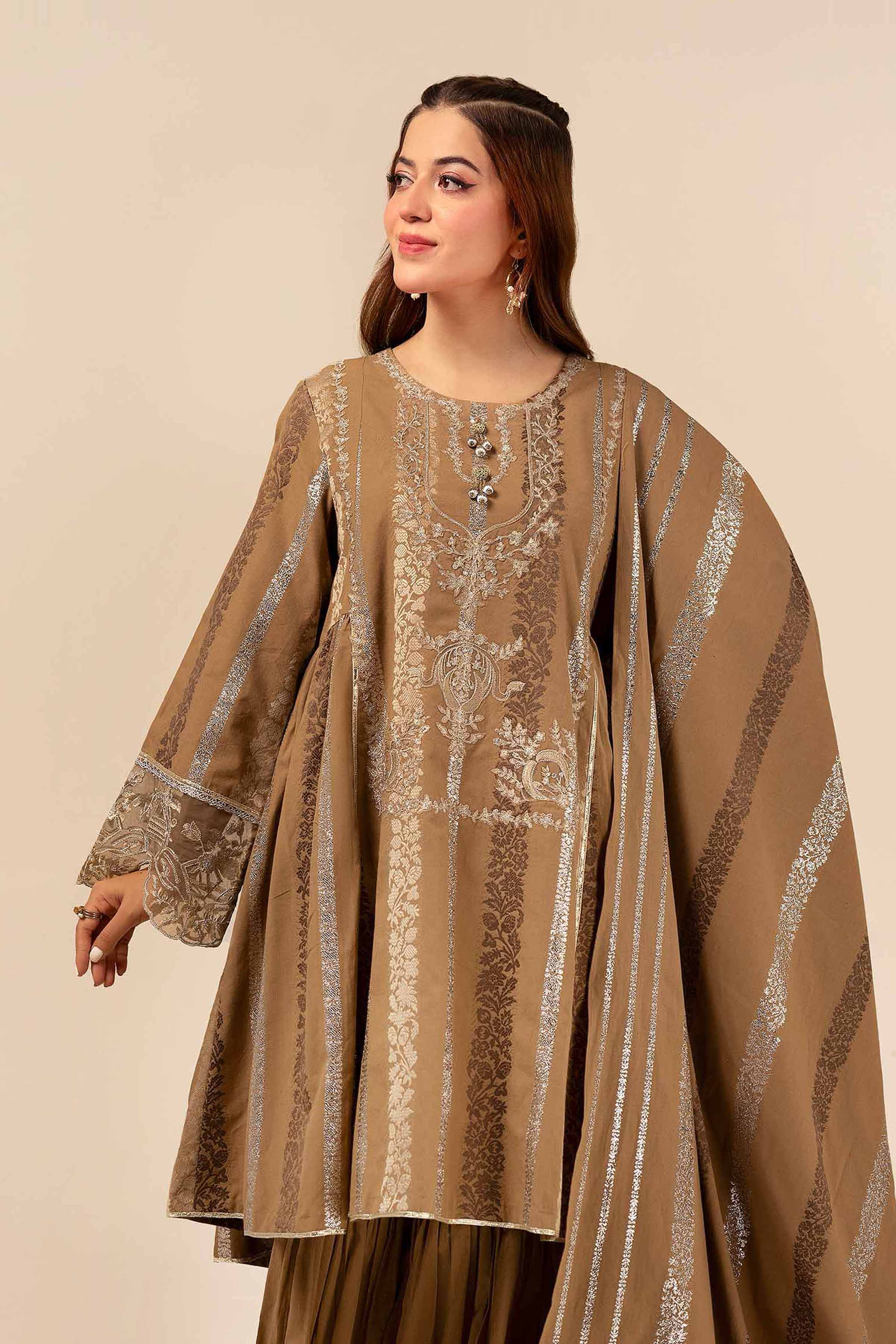 3 Piece - Jacquard Embroidered Suit - 42404376