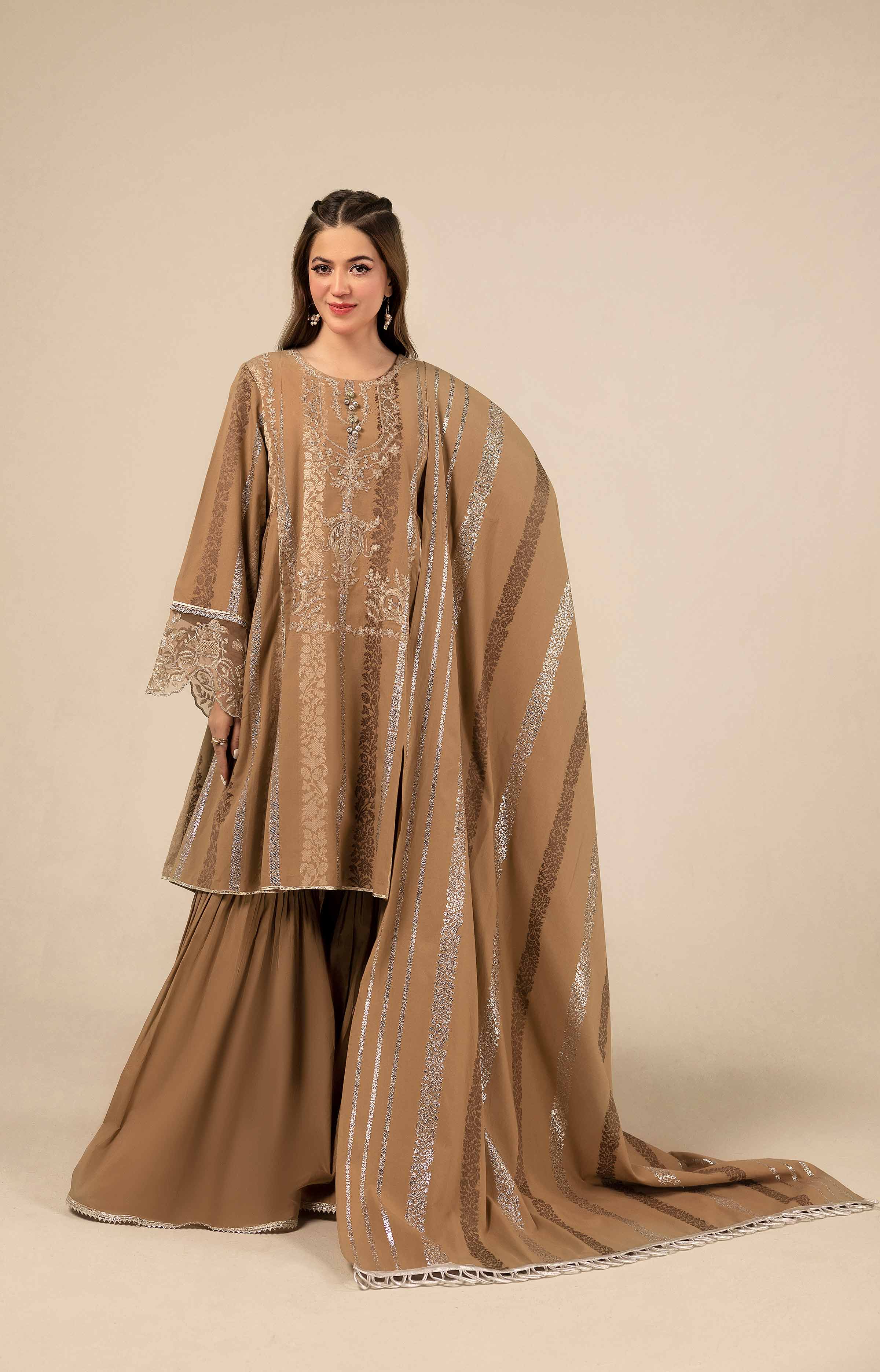 3 Piece - Jacquard Embroidered Suit - 42404376 - Image 5