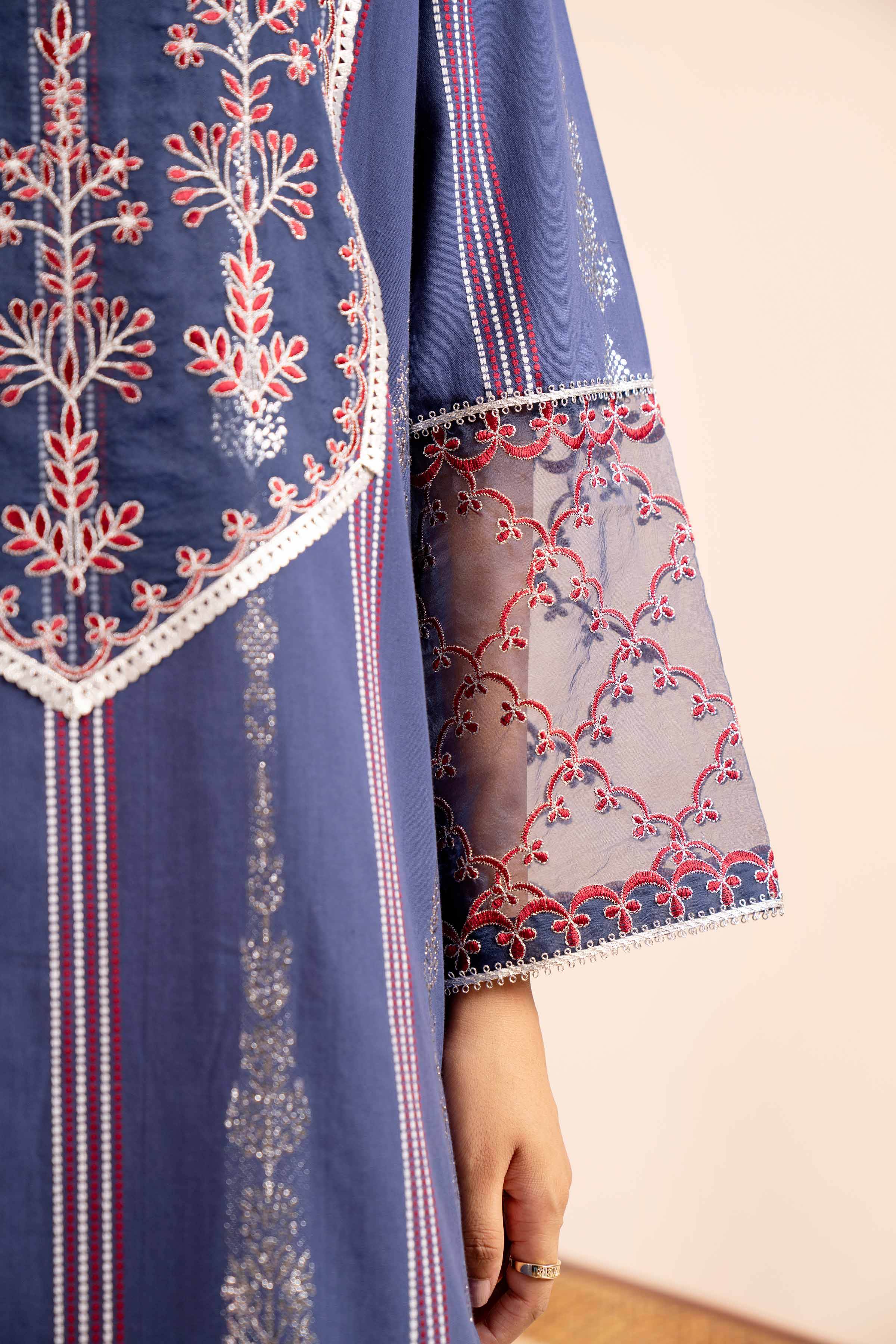 3 Piece - Jacquard Embroidered Suit - 42404377 - Image 4