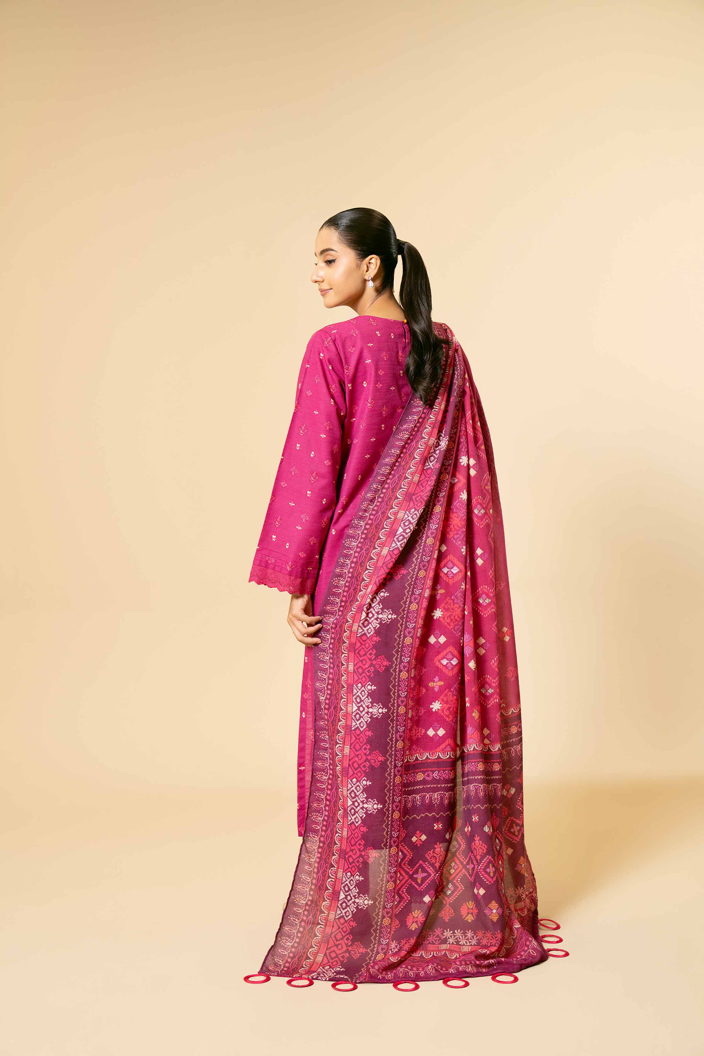 3 Piece - Printed Embroidered Suit - 42404932 - Image 3