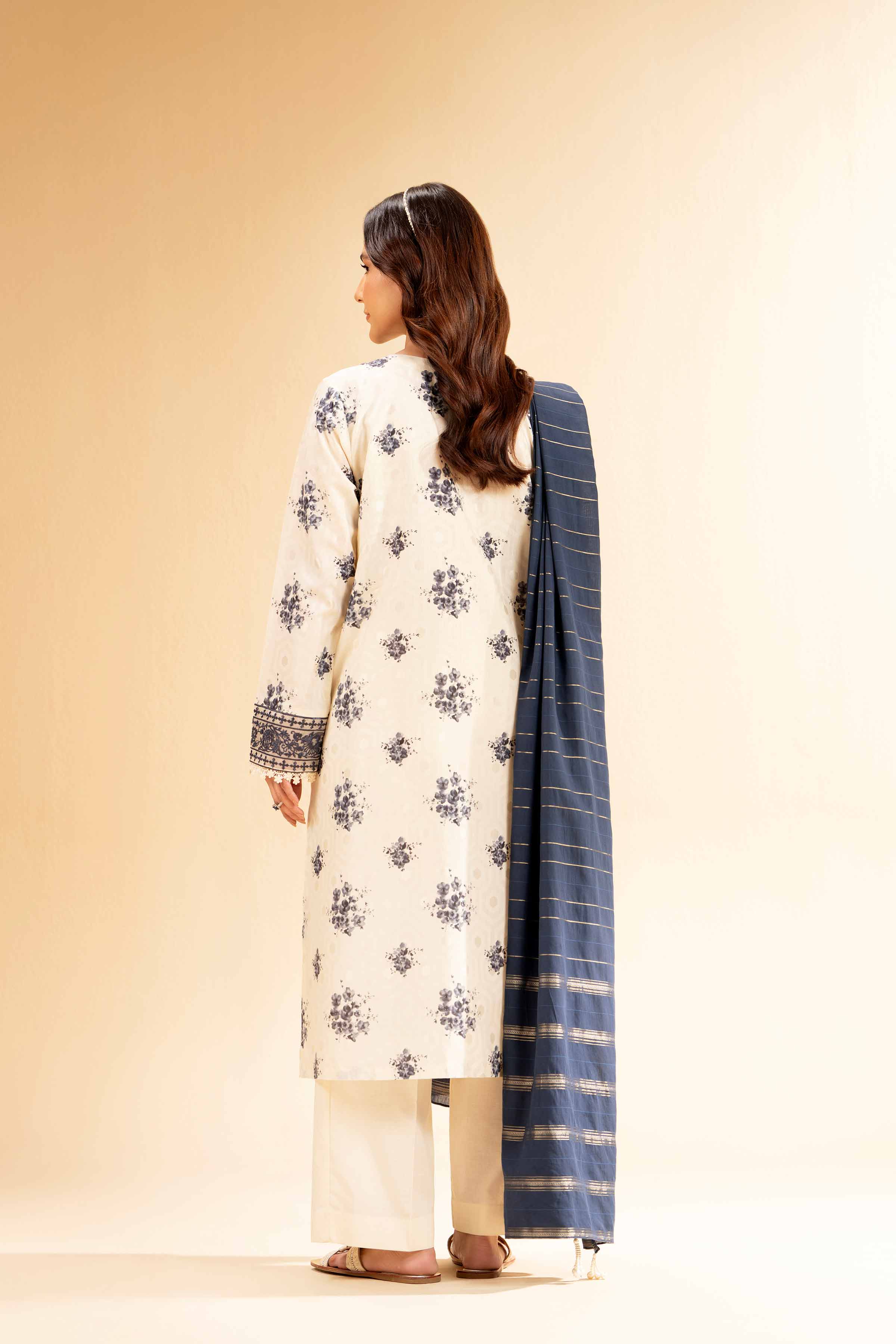 3 Piece - Digital Printed Jacquard Embroidered Suit - 42501303 - Image 3