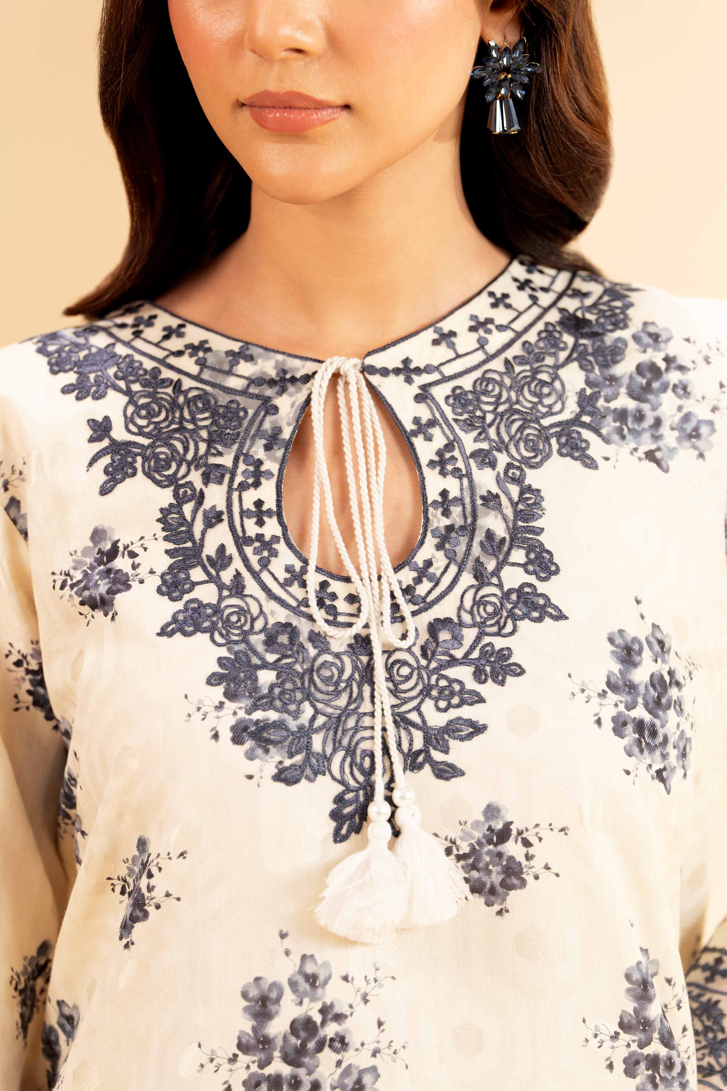 3 Piece - Digital Printed Jacquard Embroidered Suit - 42501303 - Image 4