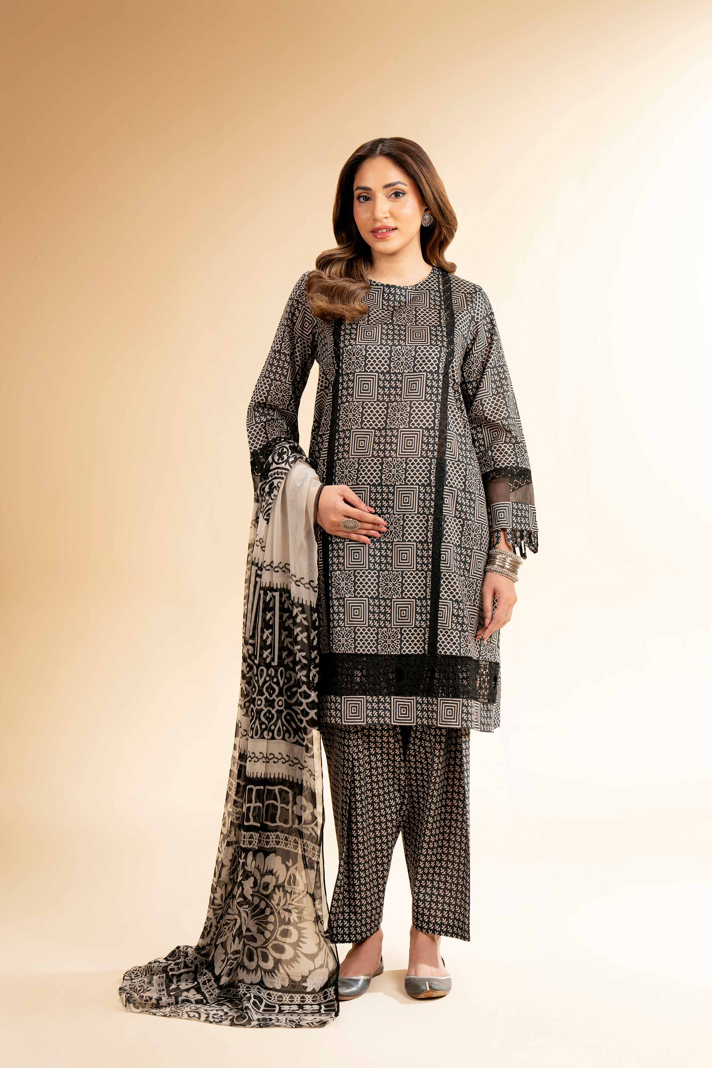 3 Piece - Printed With Laces Suit - 42501334 - Image 5