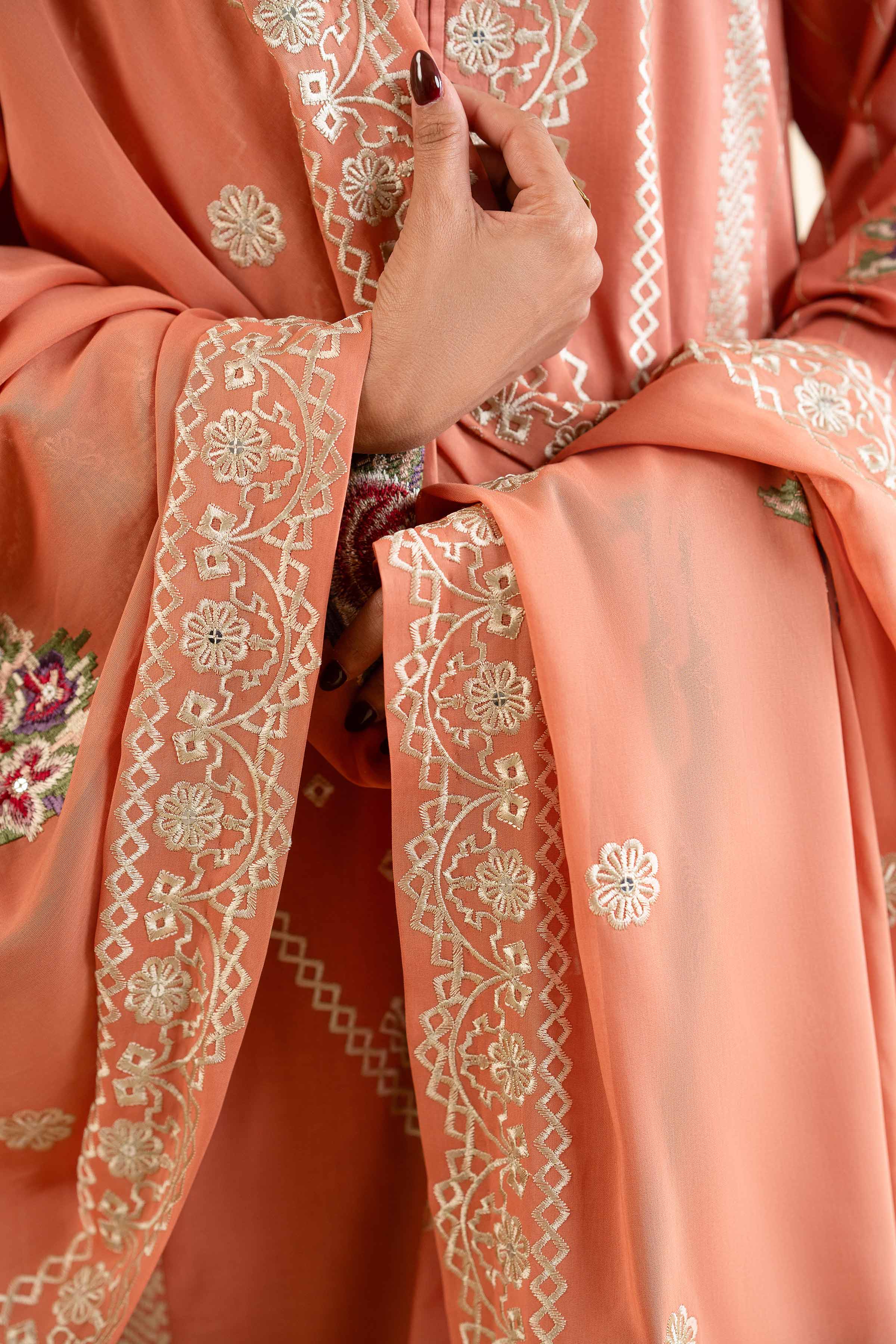 3 Piece - Dyed Embroidered Suit - 42501350 - Image 4