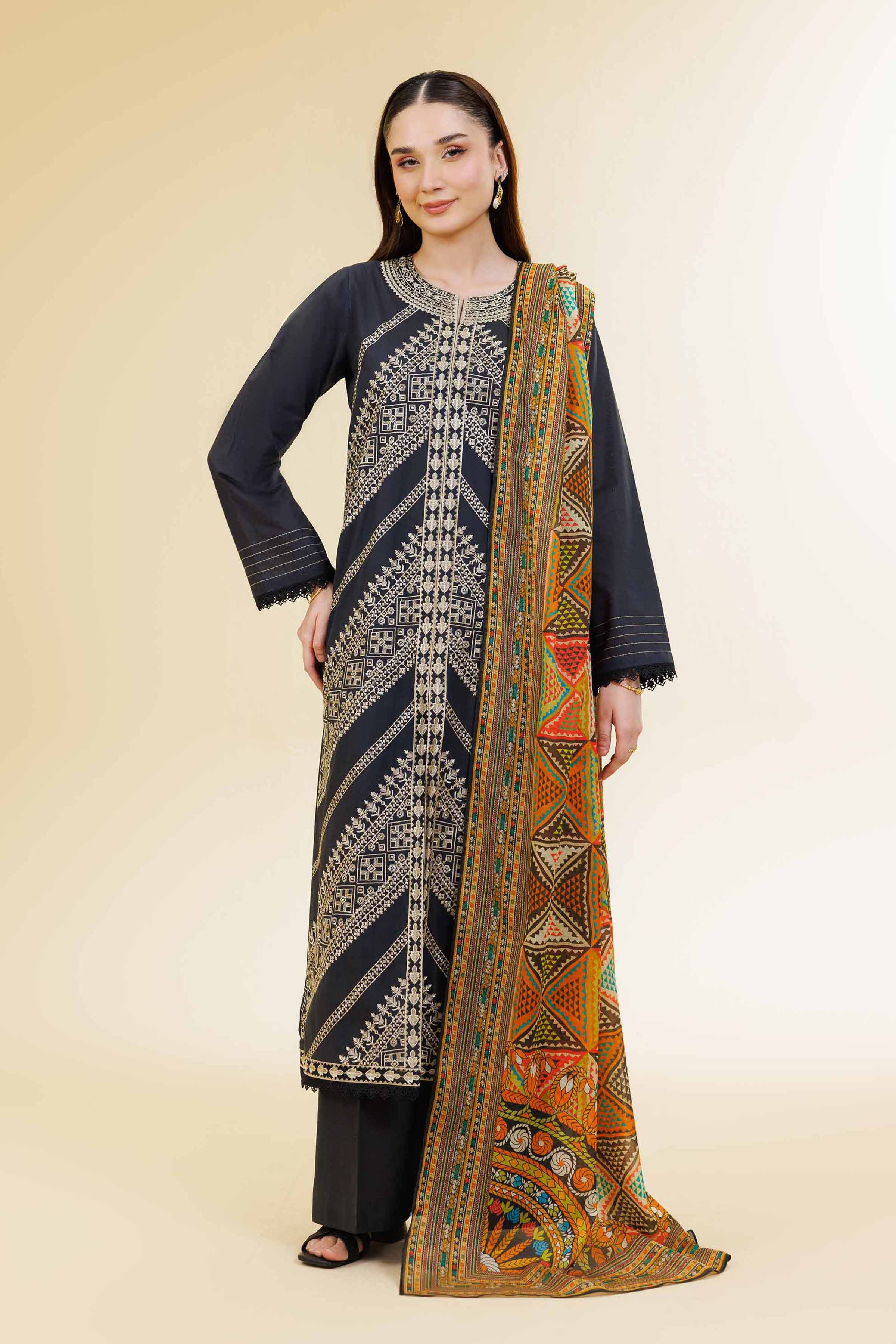 3 Piece - Digital Printed Embroidered Suit - 42501579 - Image 2