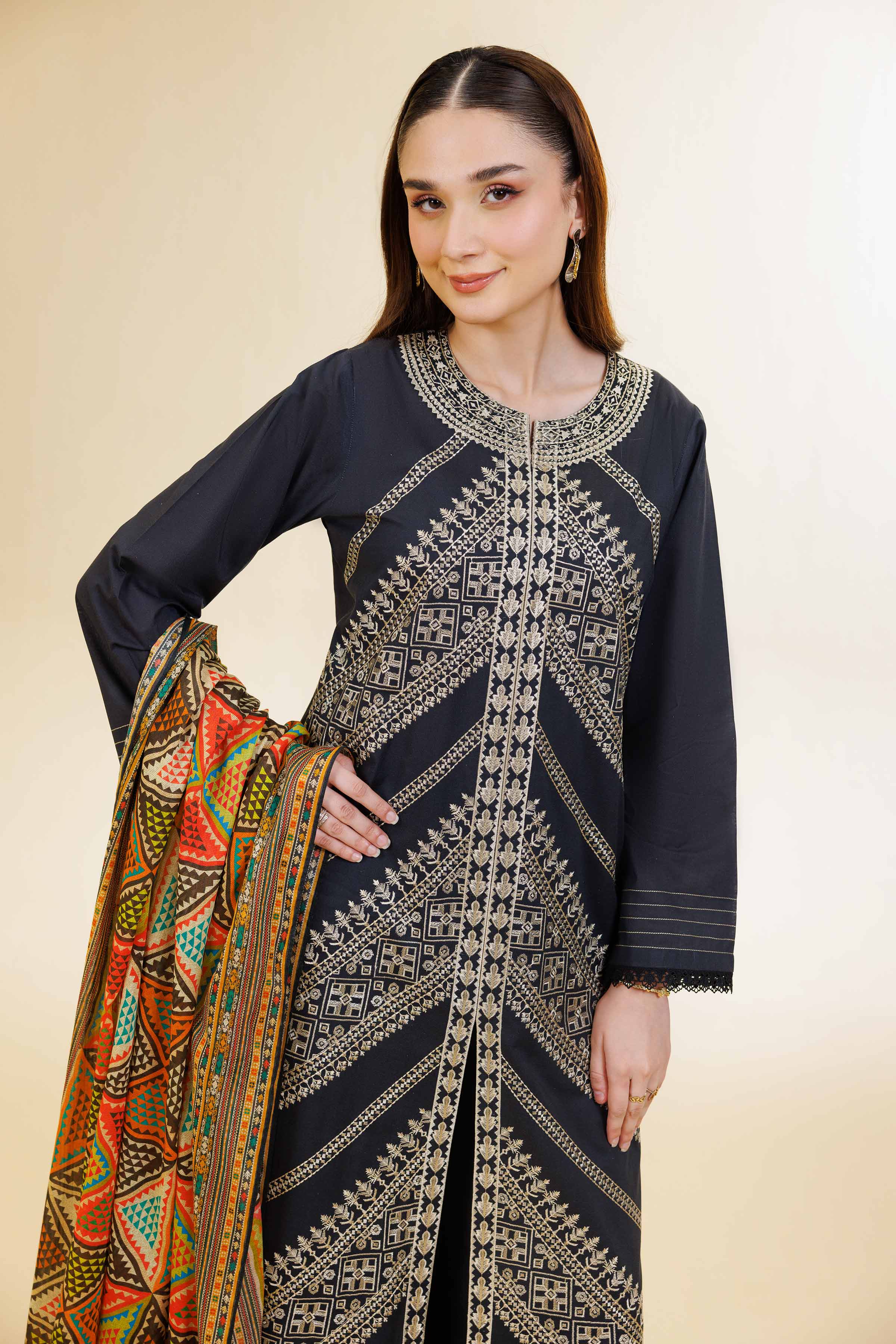 3 Piece - Digital Printed Embroidered Suit - 42501579 - Image 4