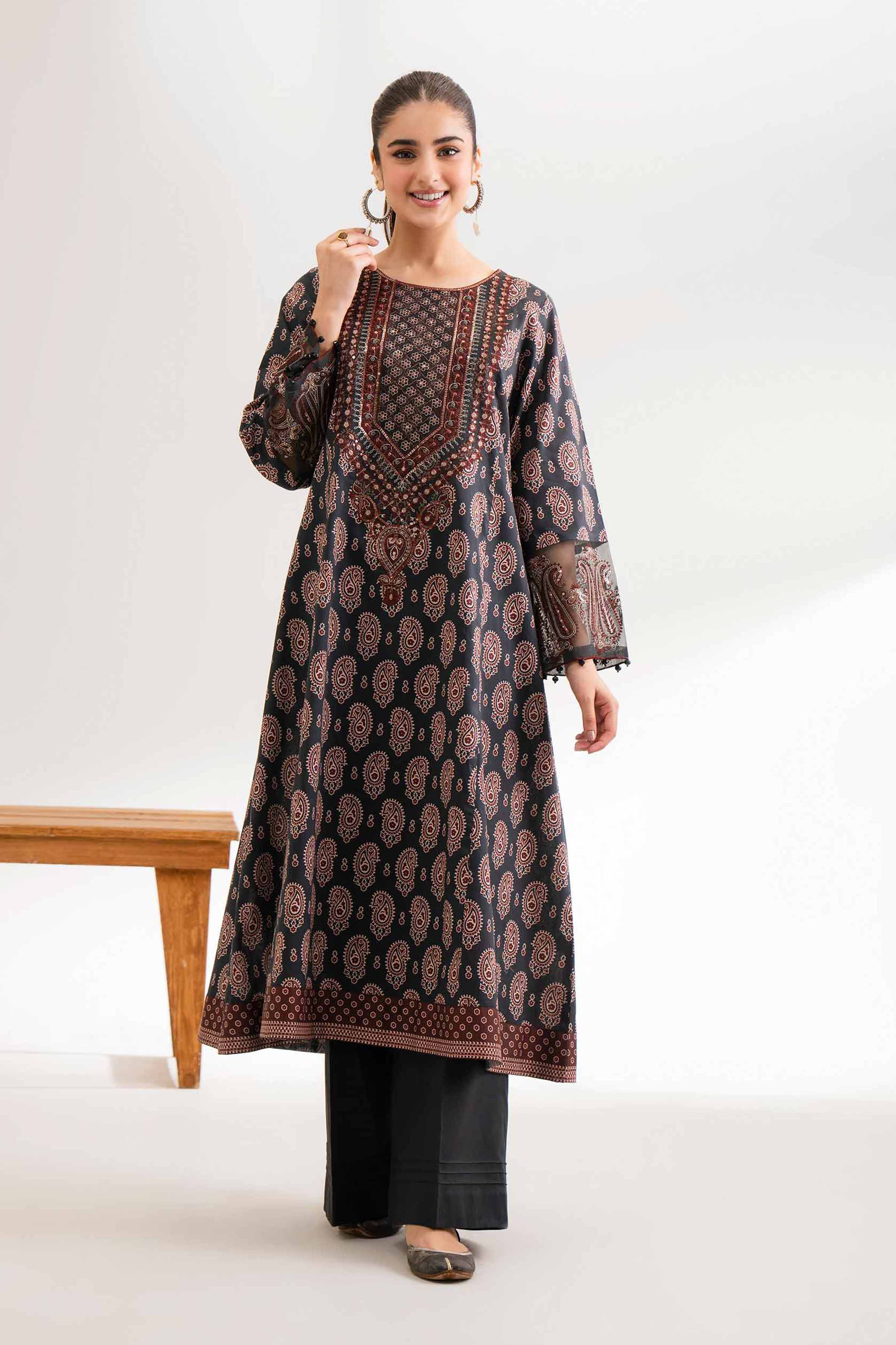 2 Piece - Digital Printed Embroidered Suit - 42501778