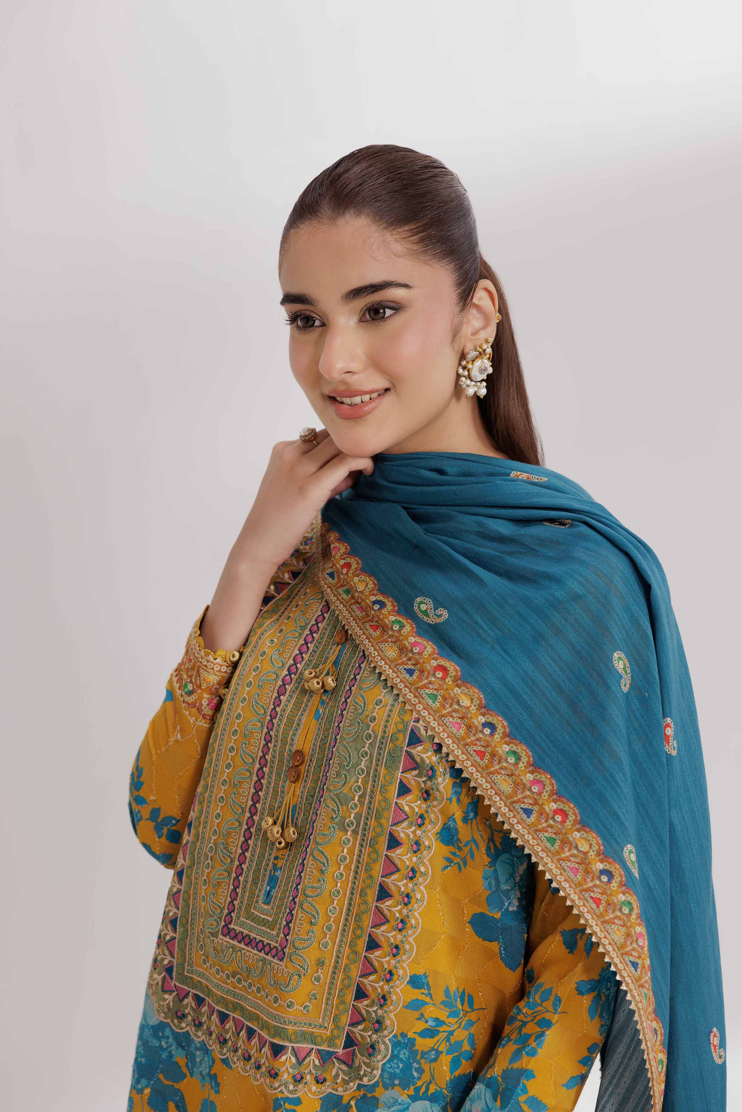 3 Piece - Digital Printed Embroidered Suit - 42502213 - Image 4