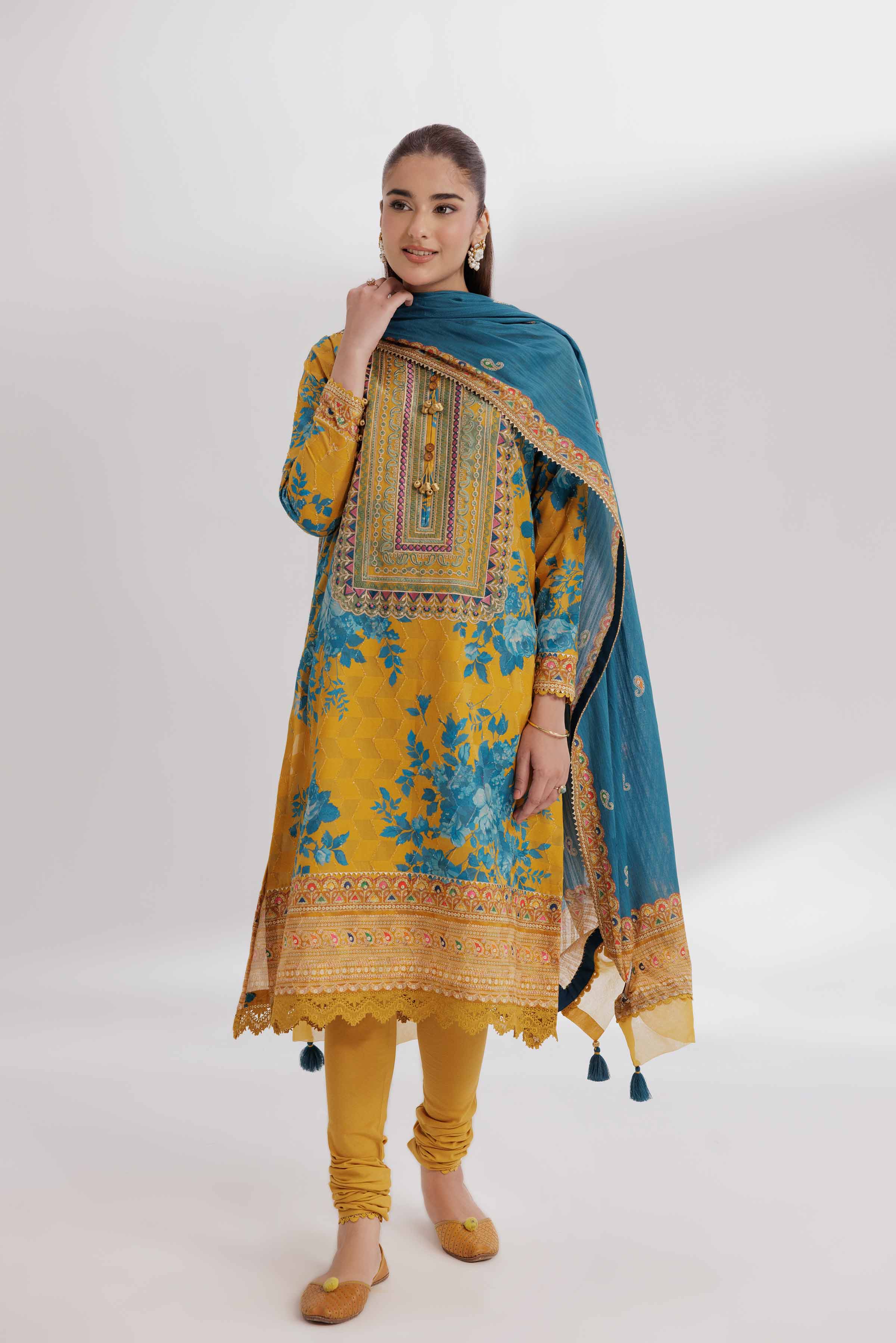 3 Piece - Digital Printed Embroidered Suit - 42502213 - Image 5