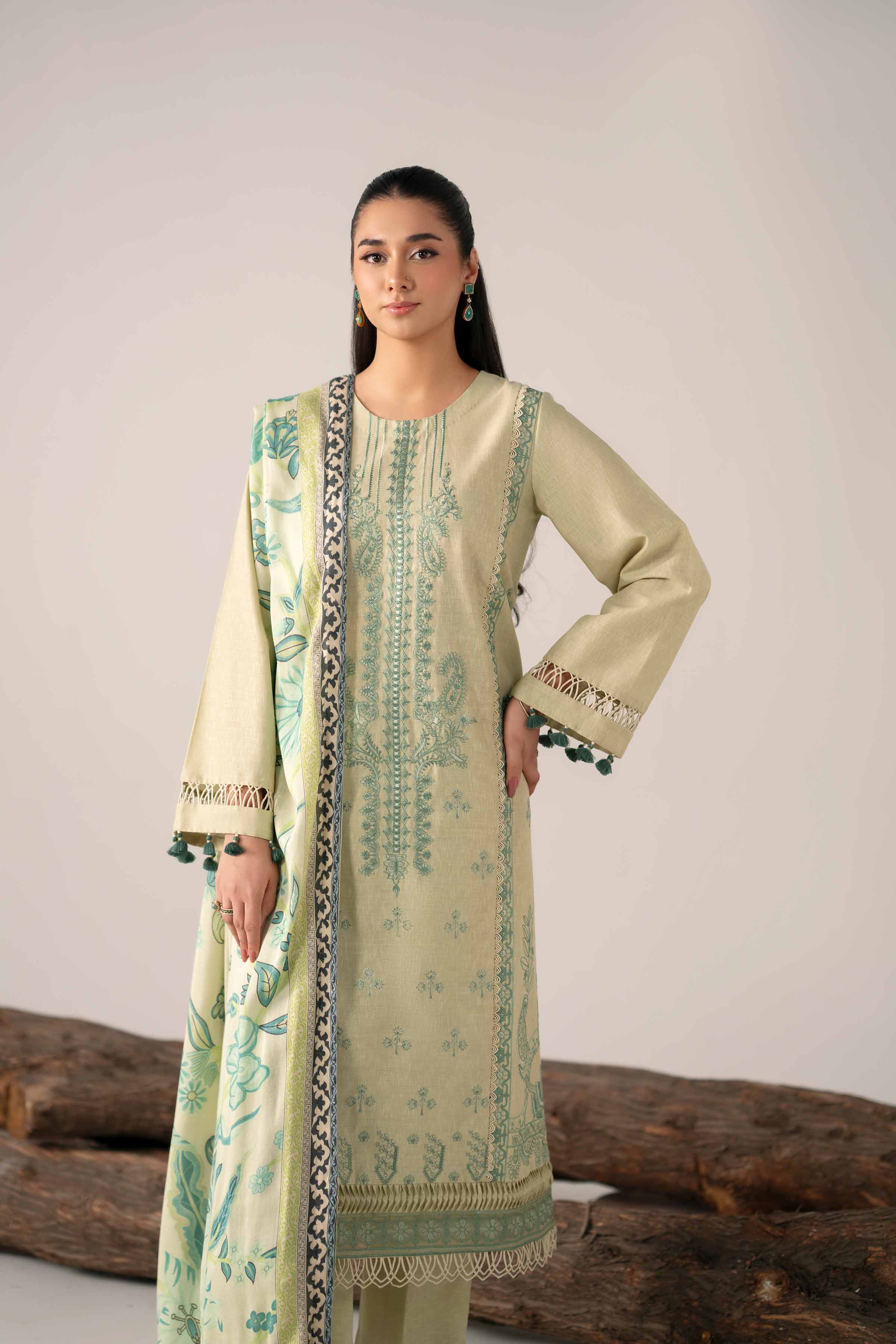3 Piece - Digital Printed Embroidered Suit - 42502976 - Image 4